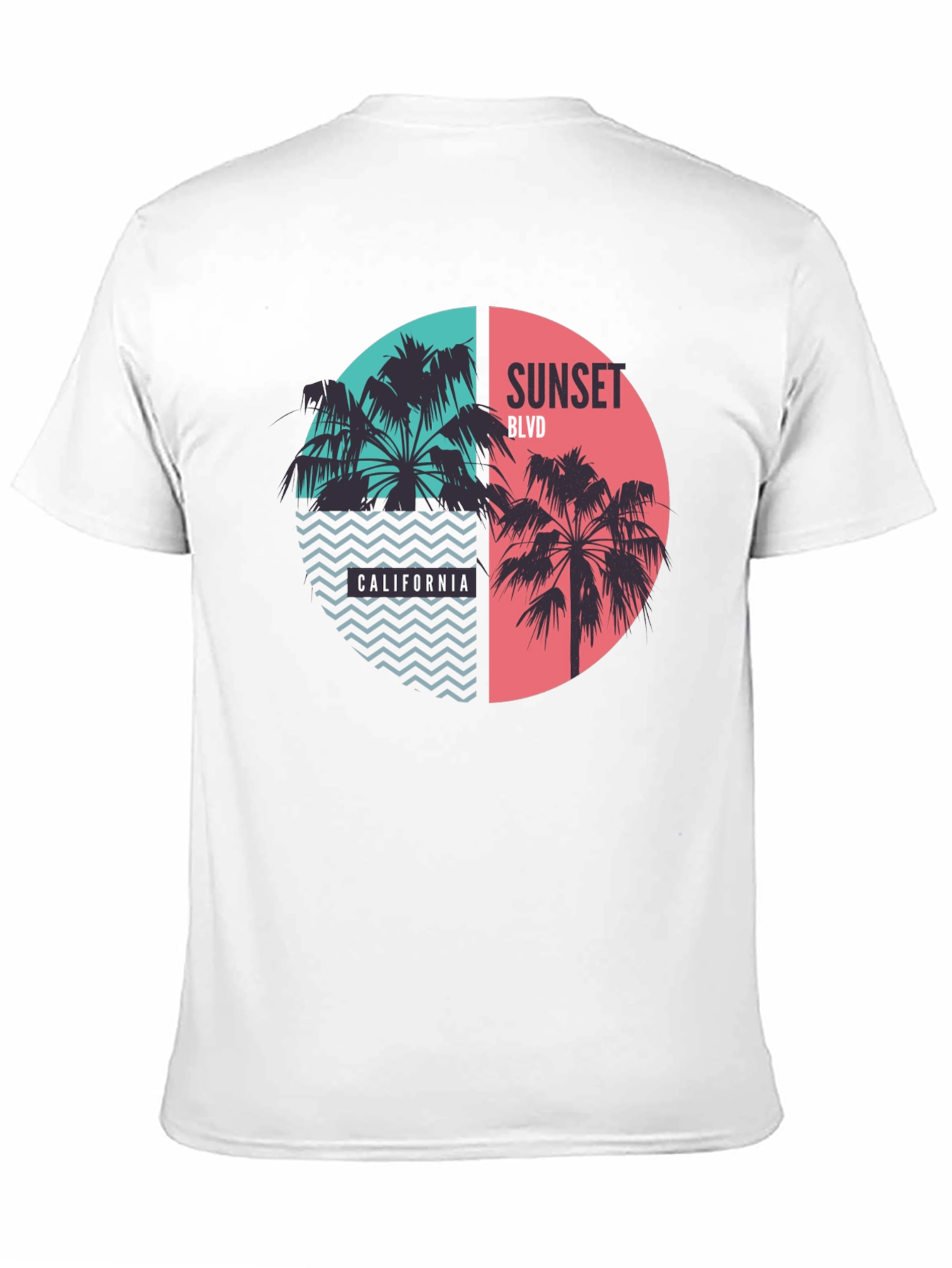 Sunset Blvd California Palm Tree Graphic Tee
