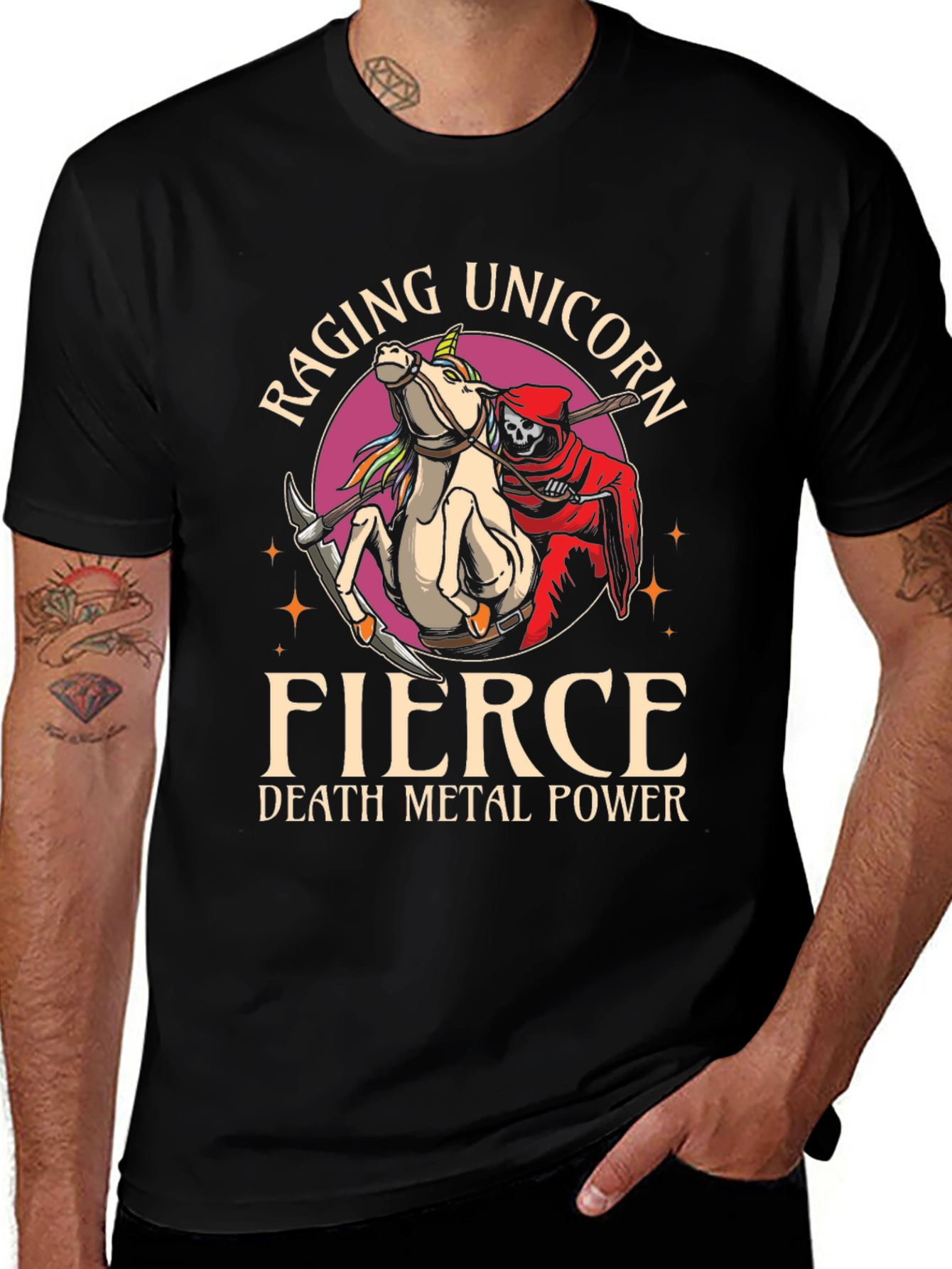 Raging Unicorn Death Metal T-Shirt