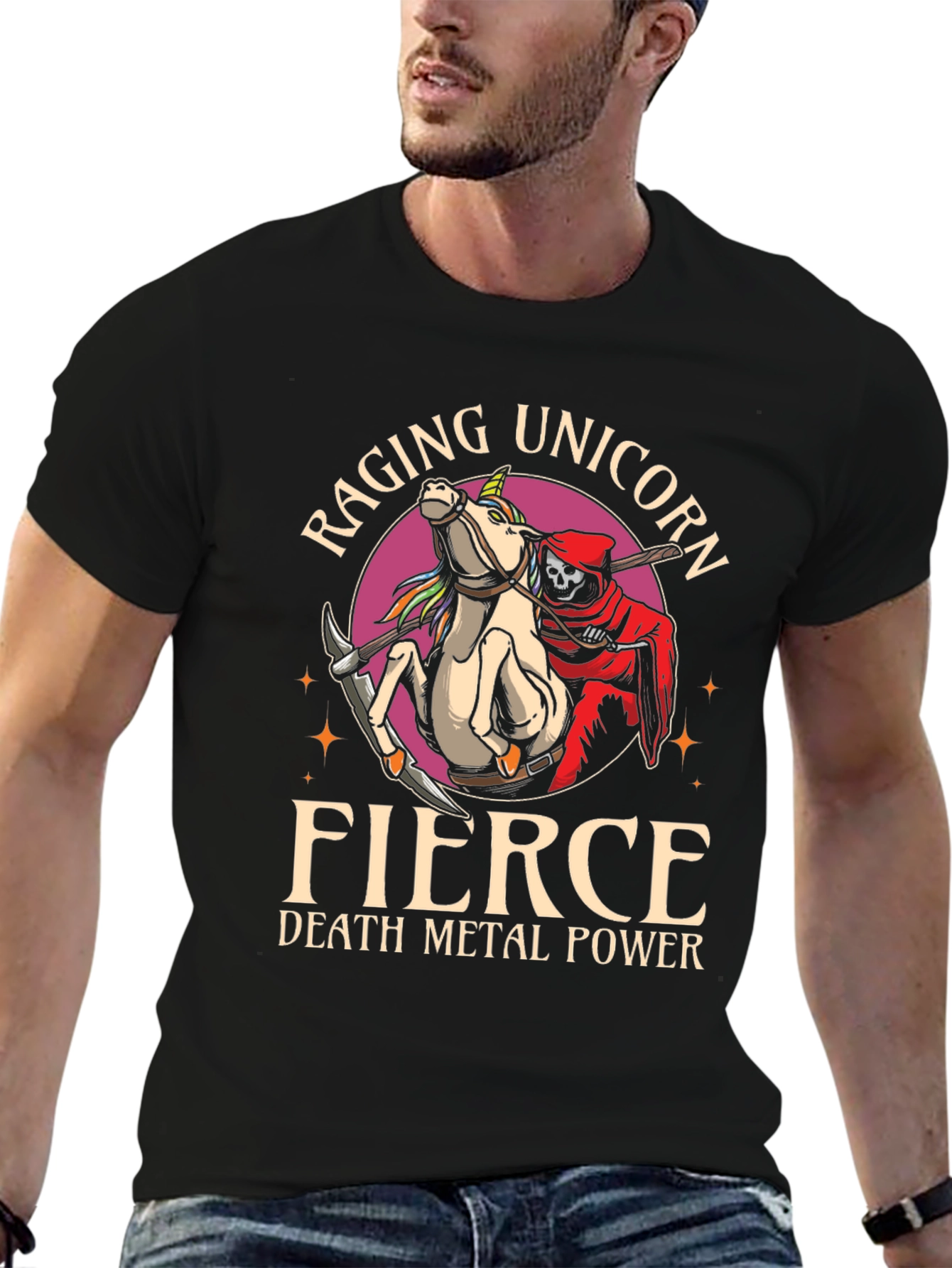Raging Unicorn Death Metal T-Shirt
