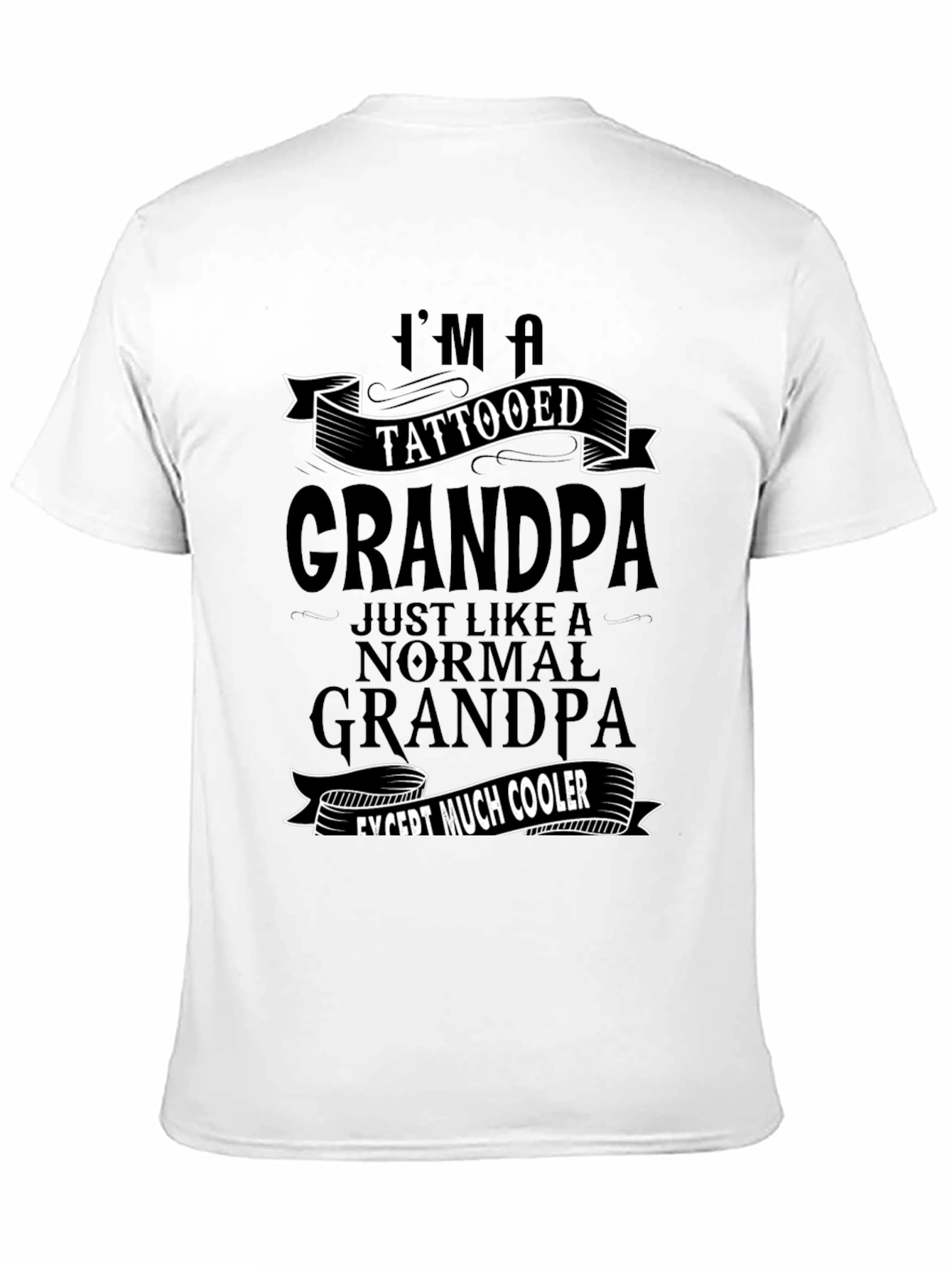 Tattooed Grandpa Black Graphic T-Shirt