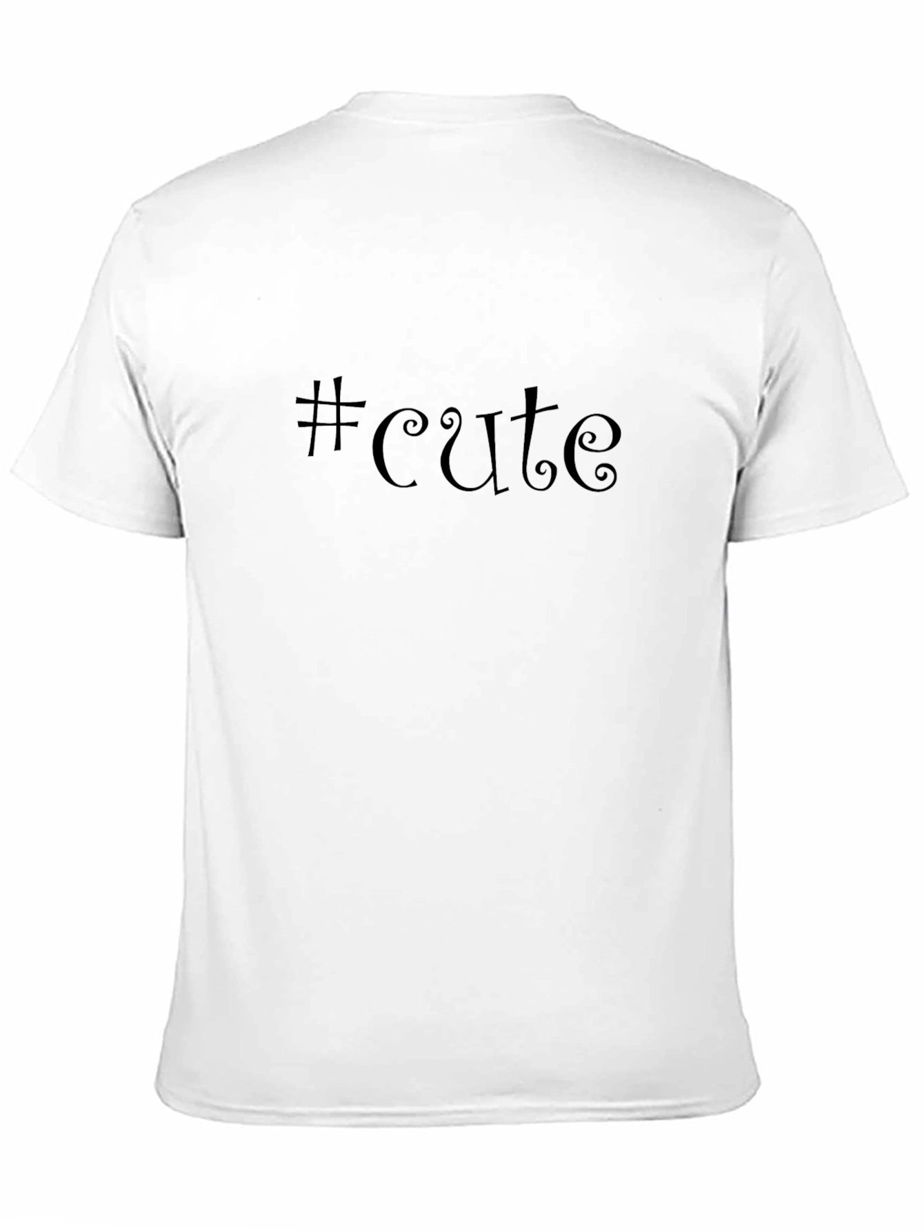 #Cute Black Crew Neck Short Sleeve T-Shirt