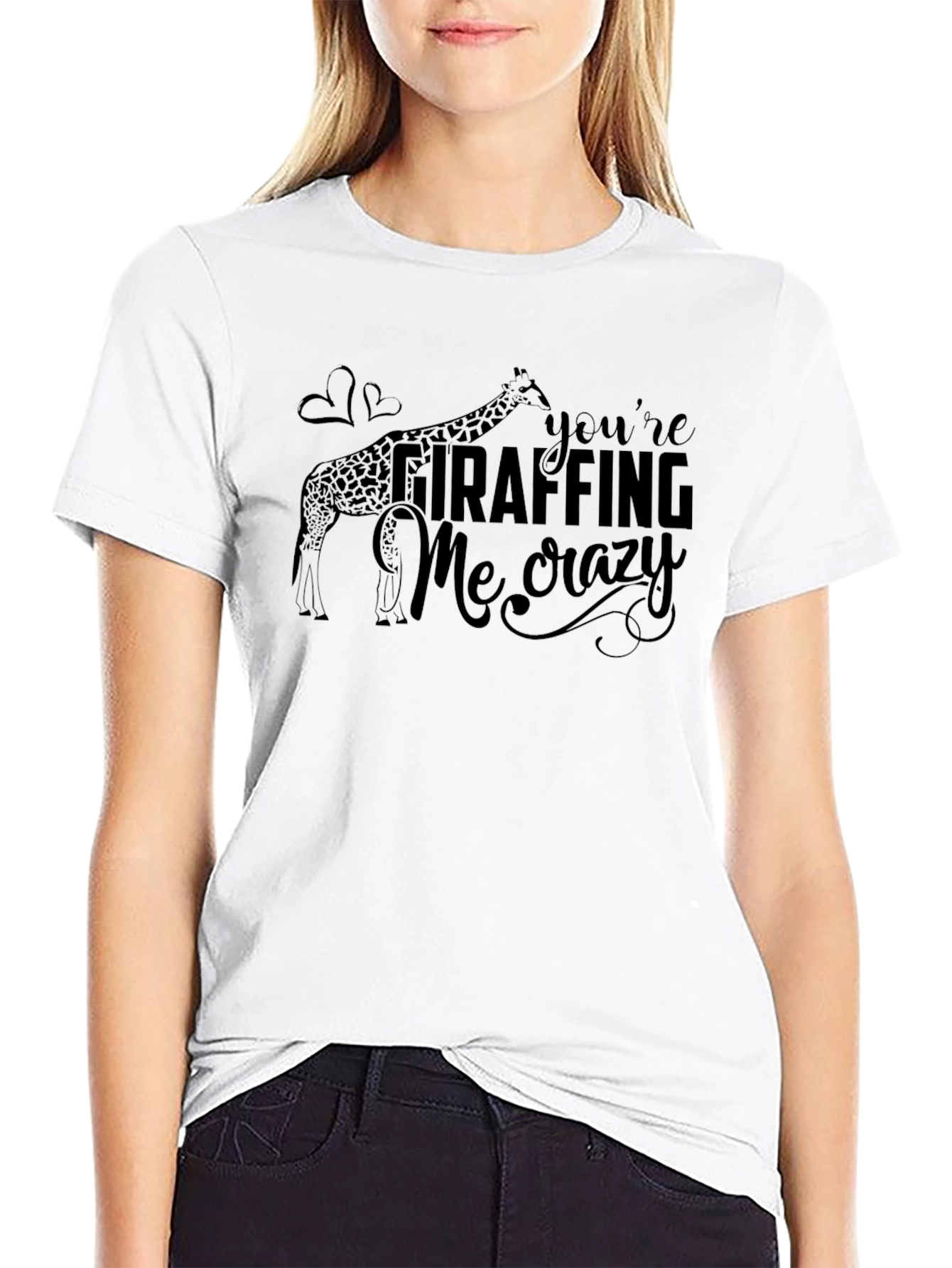 Giraffe Graphic Tee - Youre Giraffing Me Crazy Shirt
