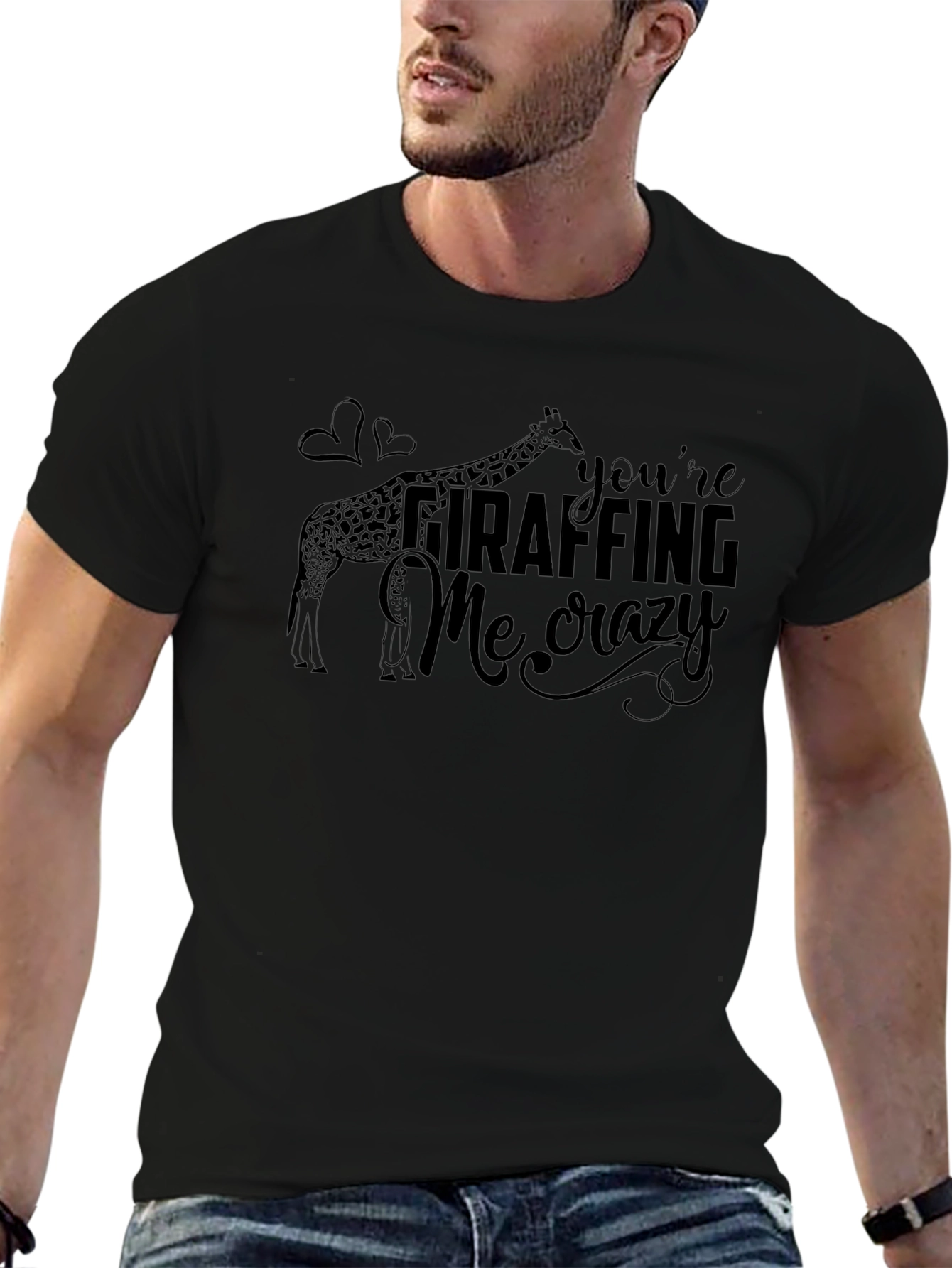 Giraffe Graphic Tee - Youre Giraffing Me Crazy Shirt