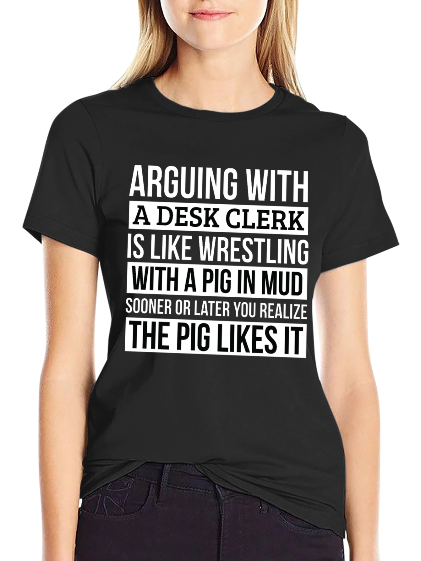 Arguing With a Desk Clerk Funny T-Shirt