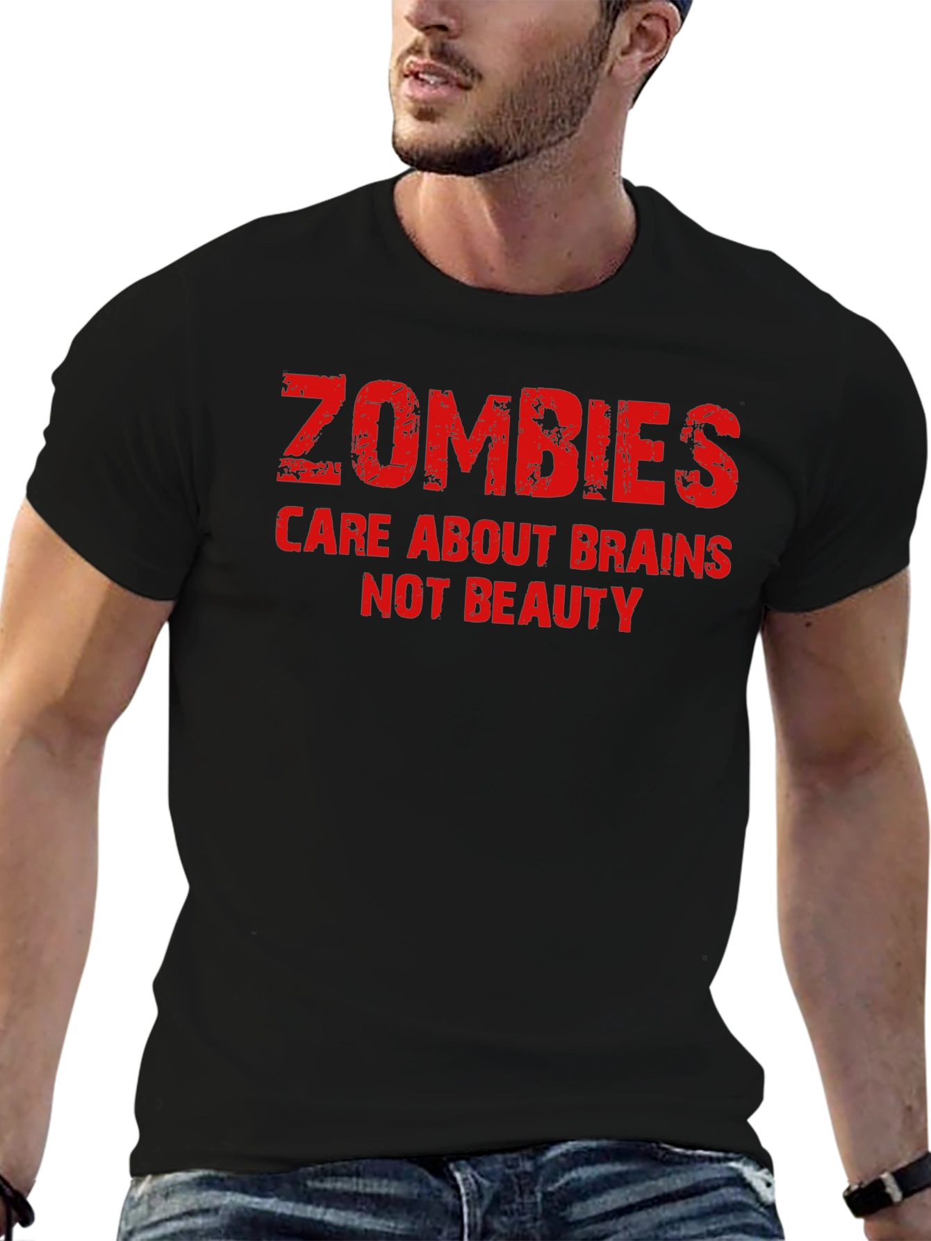 Zombies Care About Brains T-Shirt - Black