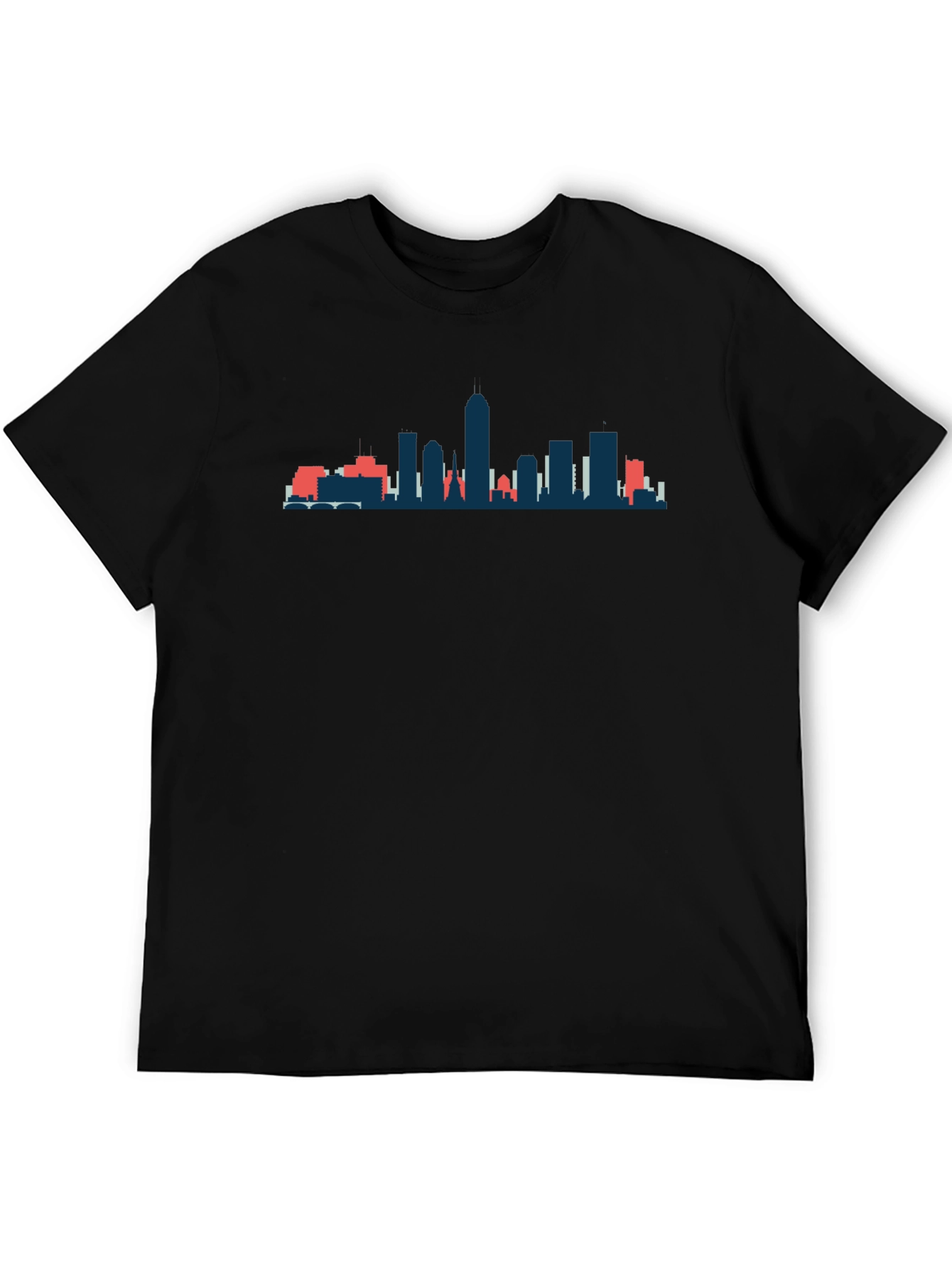 Cityscape Silhouette Graphic Tee - Black