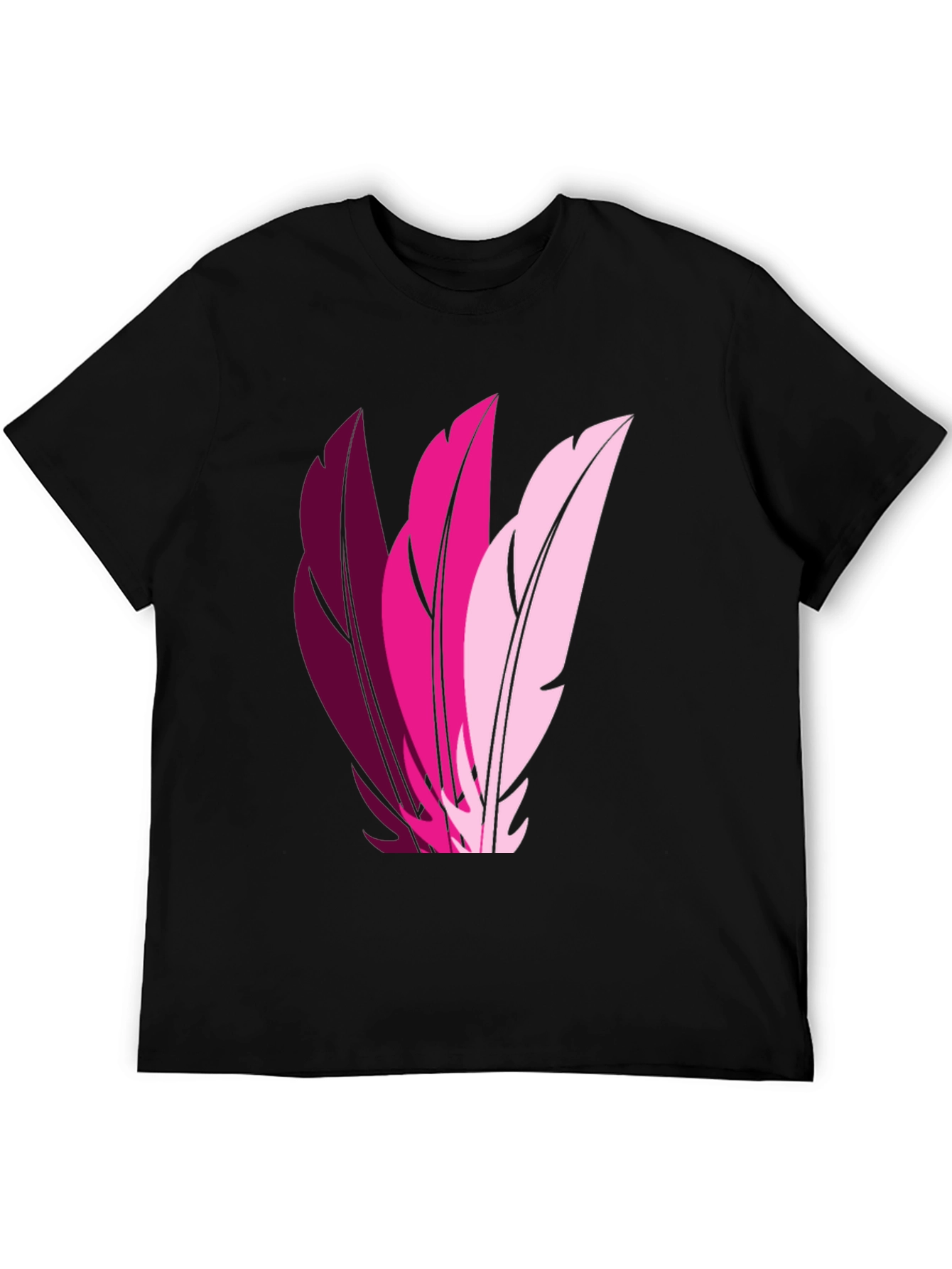 Feather Trio Graphic T-Shirt - Casual Style