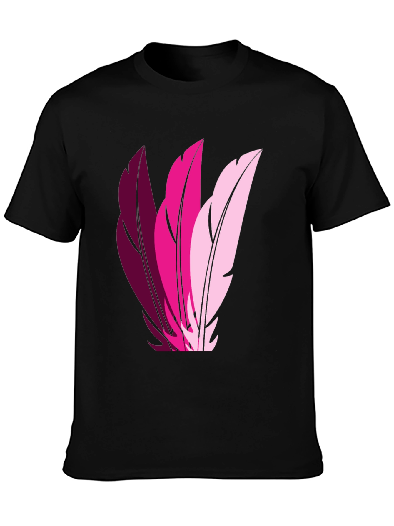 Feather Trio Graphic T-Shirt - Casual Style
