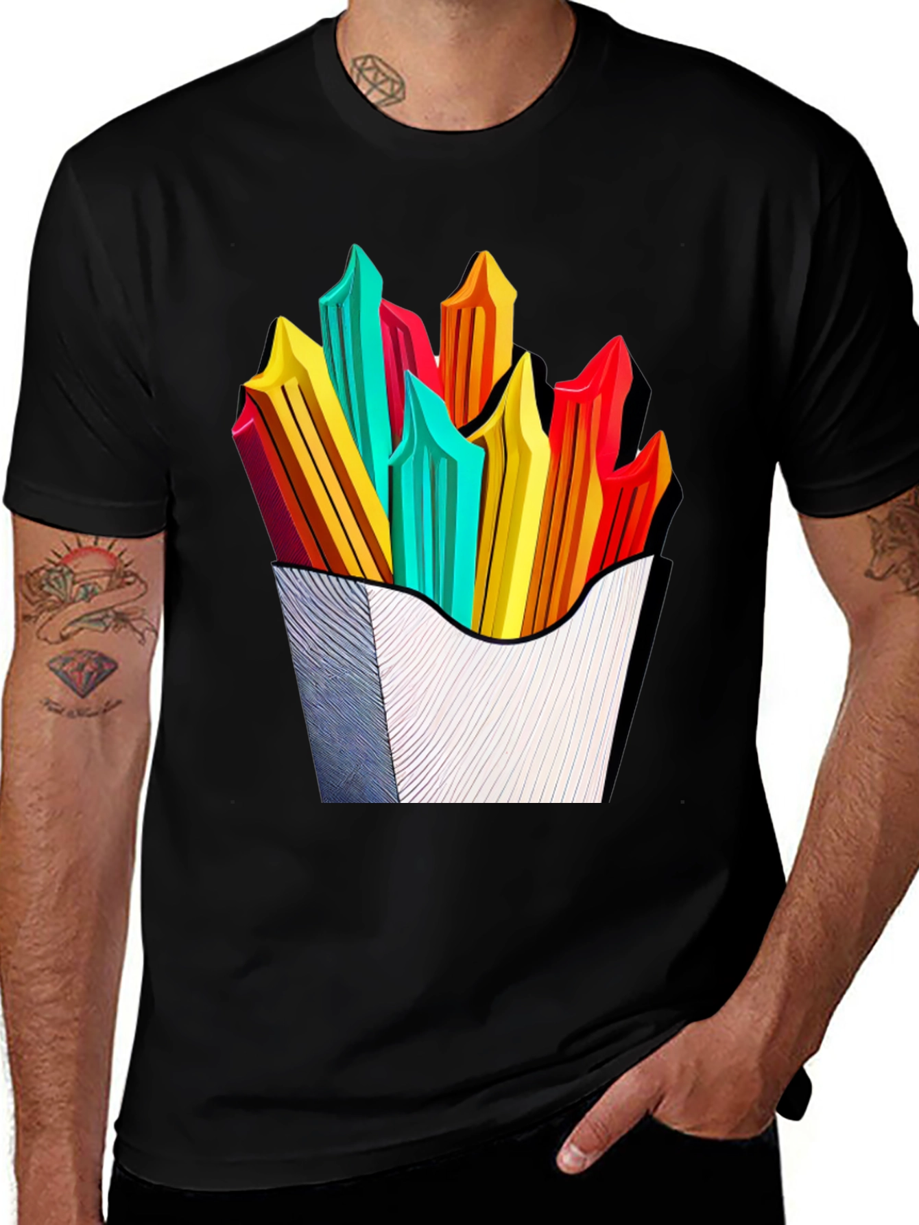 Funky Fries Graphic Tee - Stylish Unisex T-Shirt