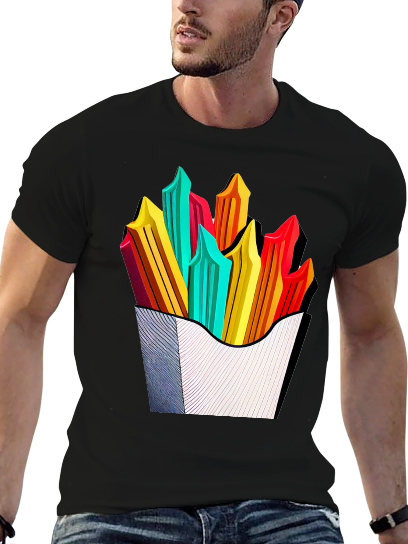 Funky Fries Graphic Tee - Stylish Unisex T-Shirt