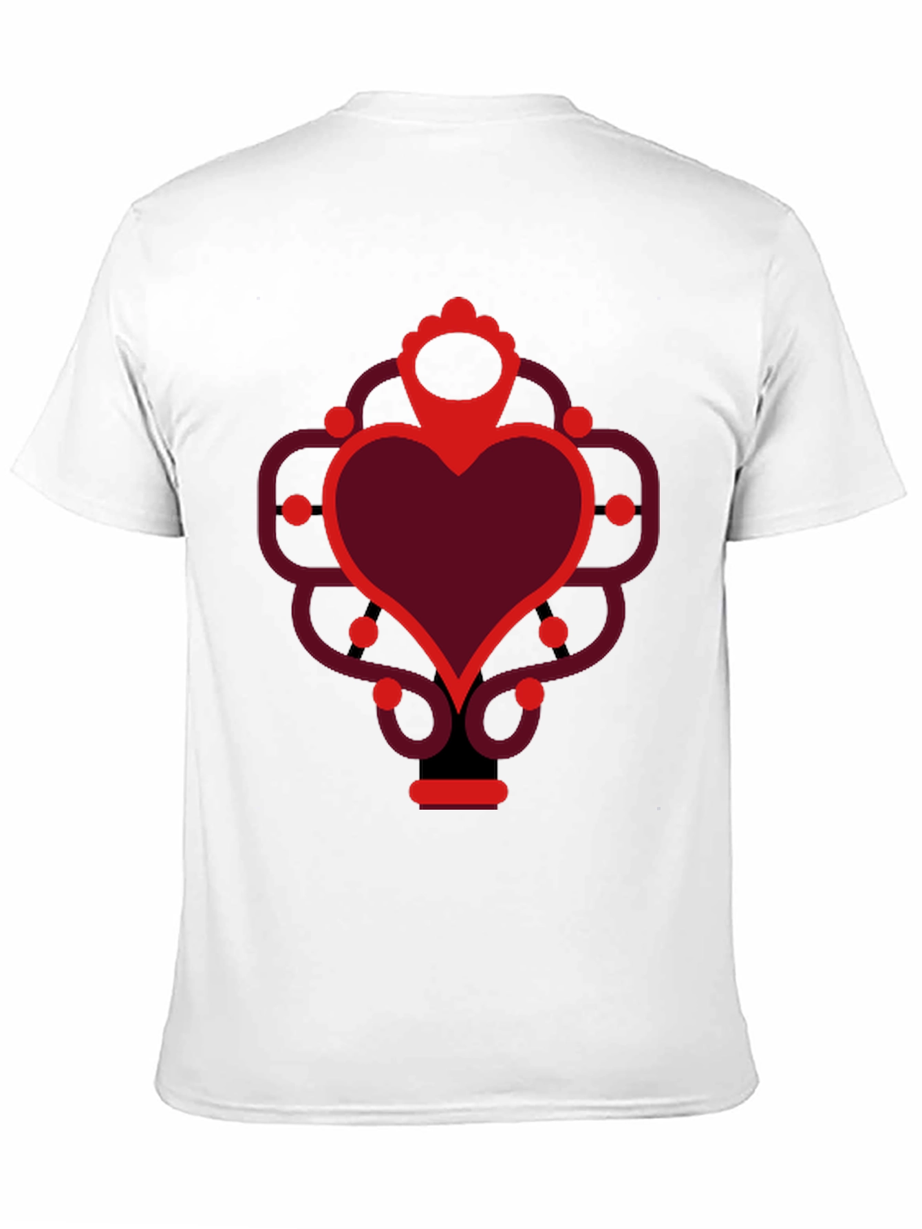 Heart Graphic Print Black Crew Neck Tee