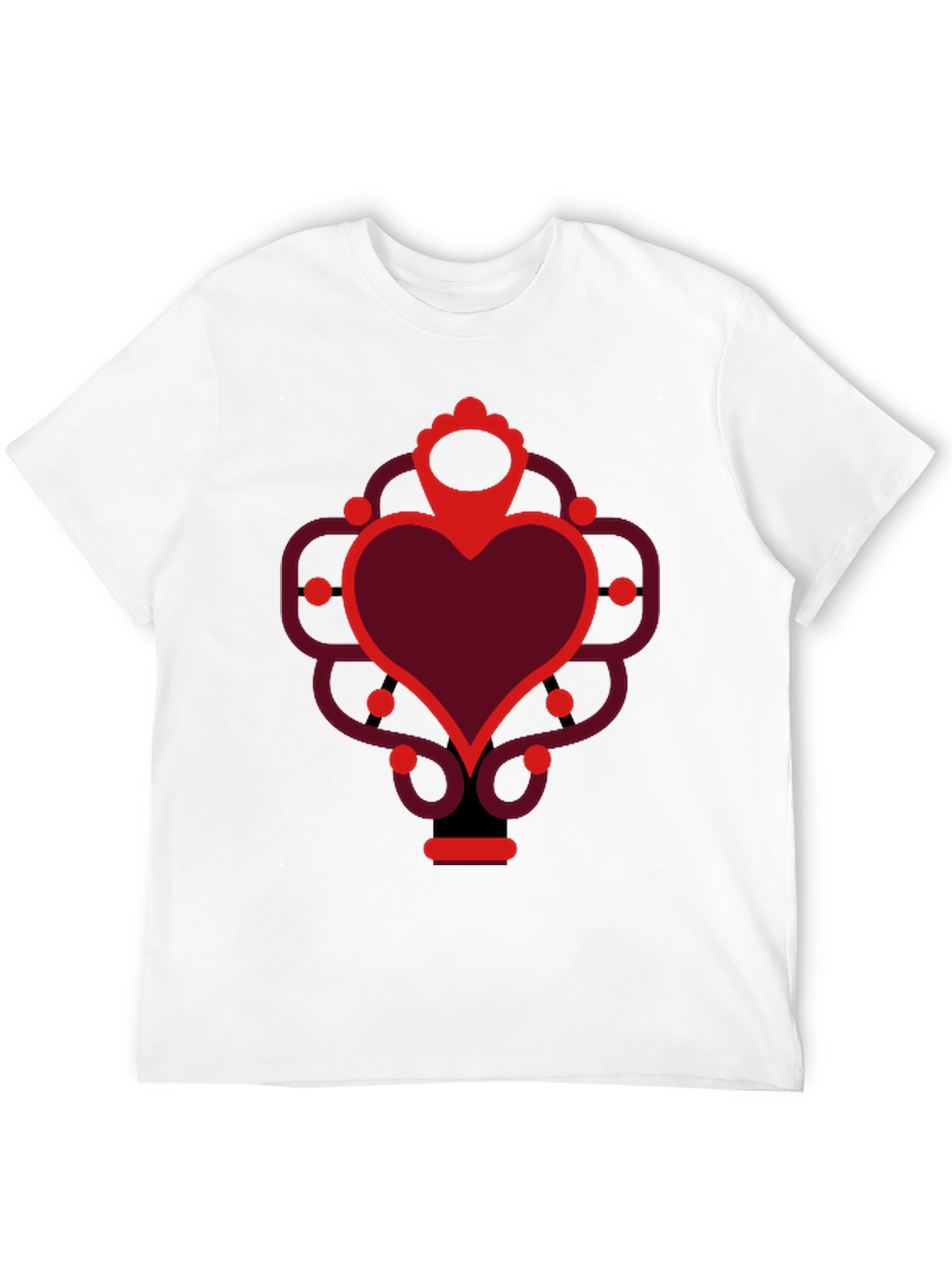 Heart Graphic Print Black Crew Neck Tee