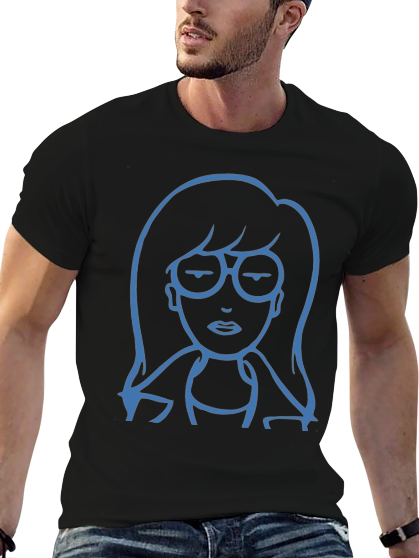 Daria Cartoon Graphic T-Shirt - Black