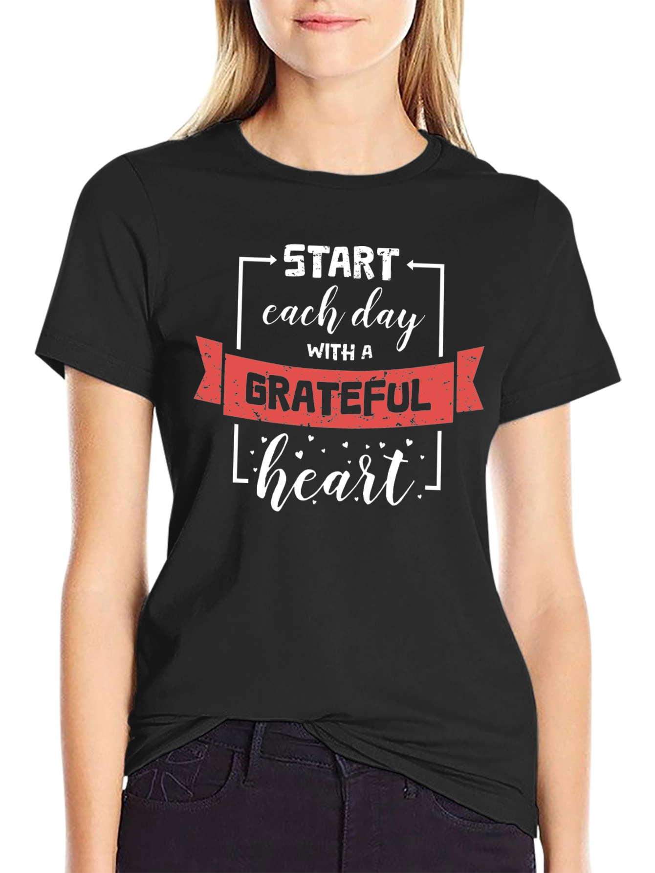Grateful Heart Black T-Shirt