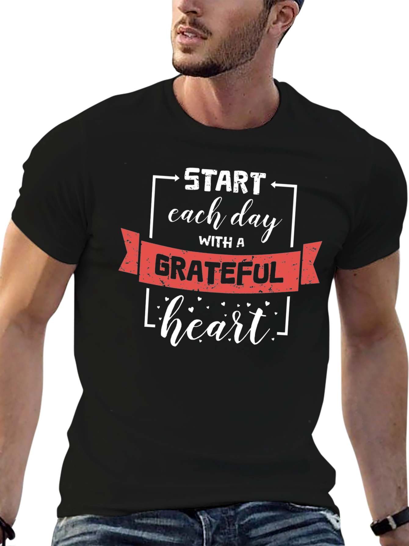 Grateful Heart Black T-Shirt