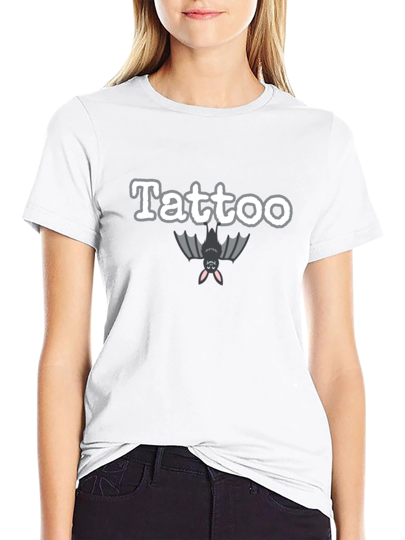 Tattoo Bat Graphic Black T-Shirt