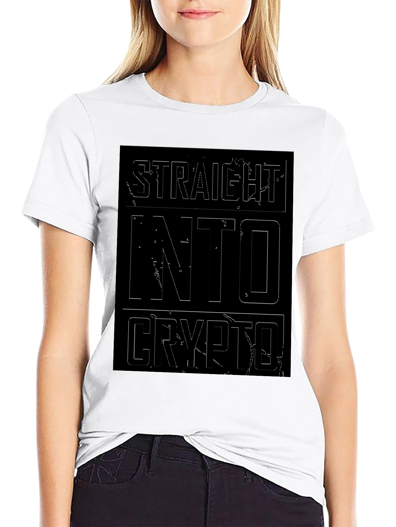 Straight Into Crypto Black T-Shirt