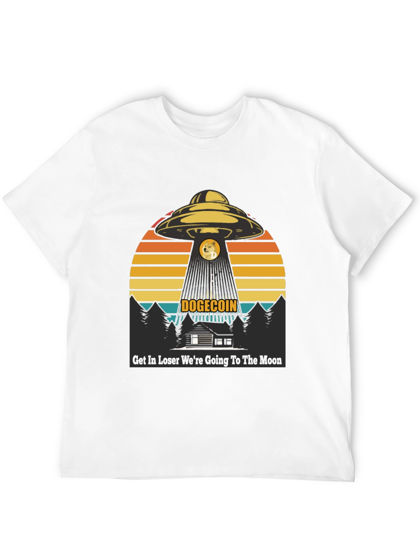 Dogecoin UFO T-Shirt: Get In Loser Moon Bound!