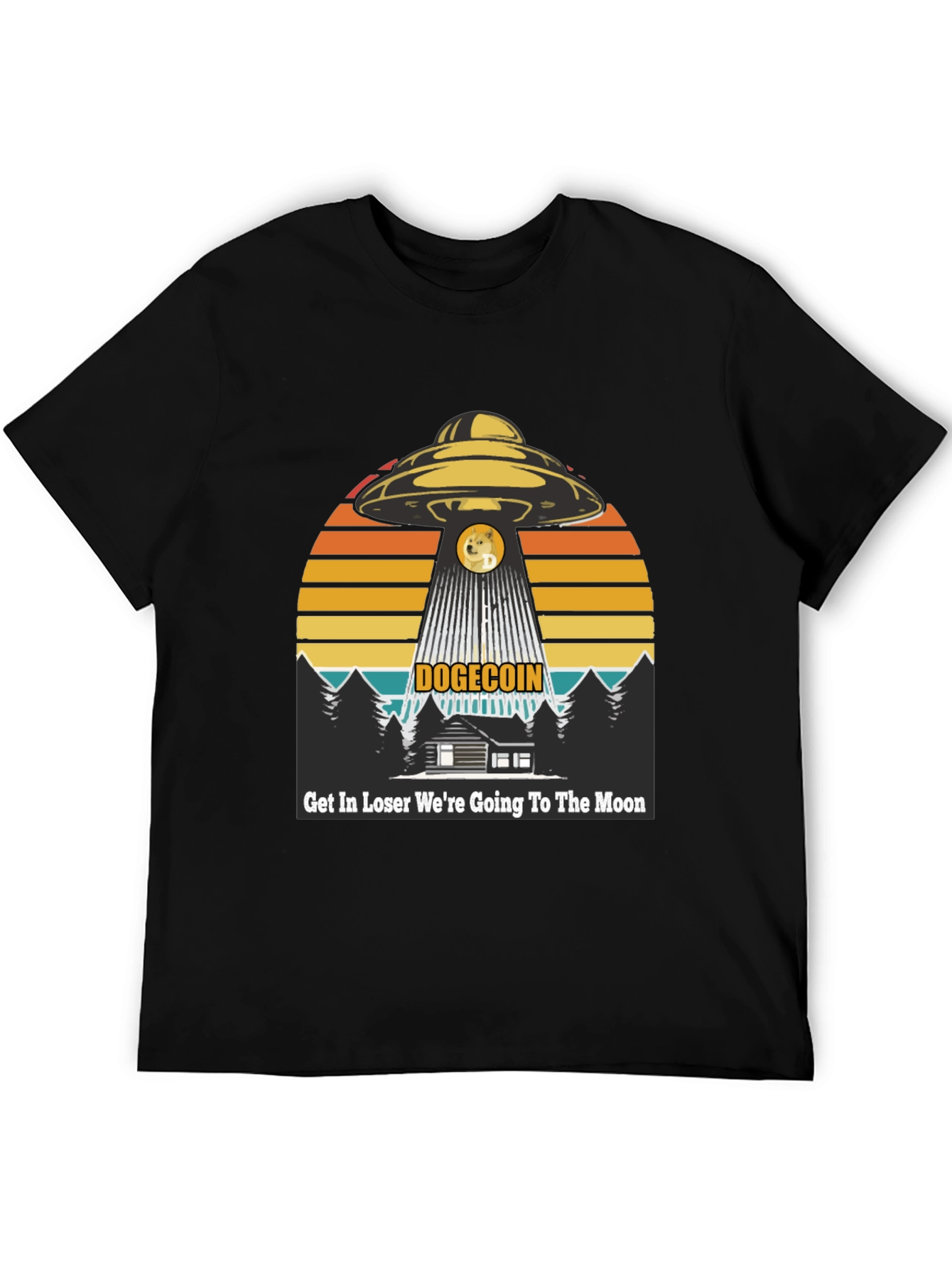 Dogecoin UFO T-Shirt: Get In Loser Moon Bound!