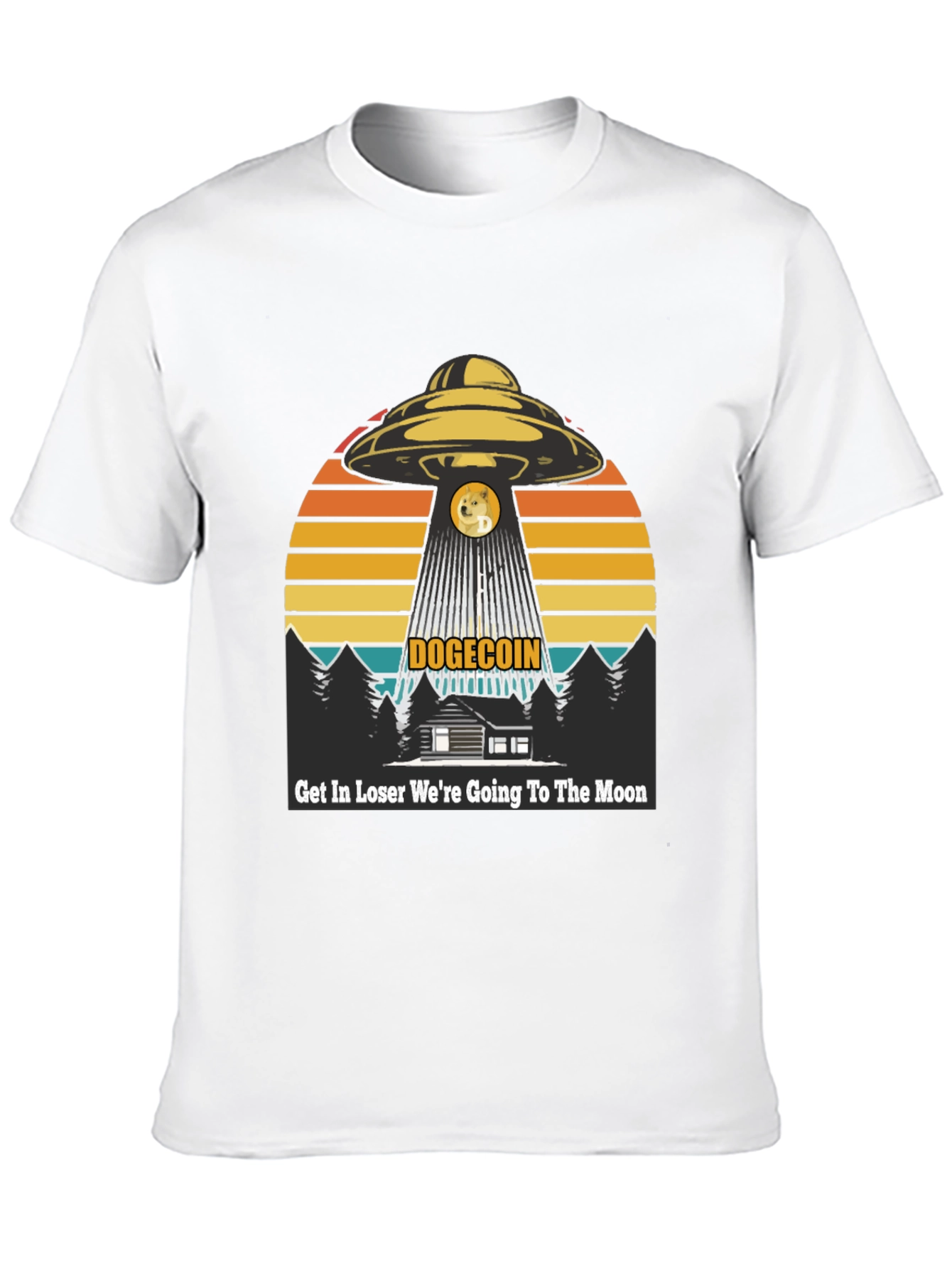 Dogecoin UFO T-Shirt: Get In Loser Moon Bound!