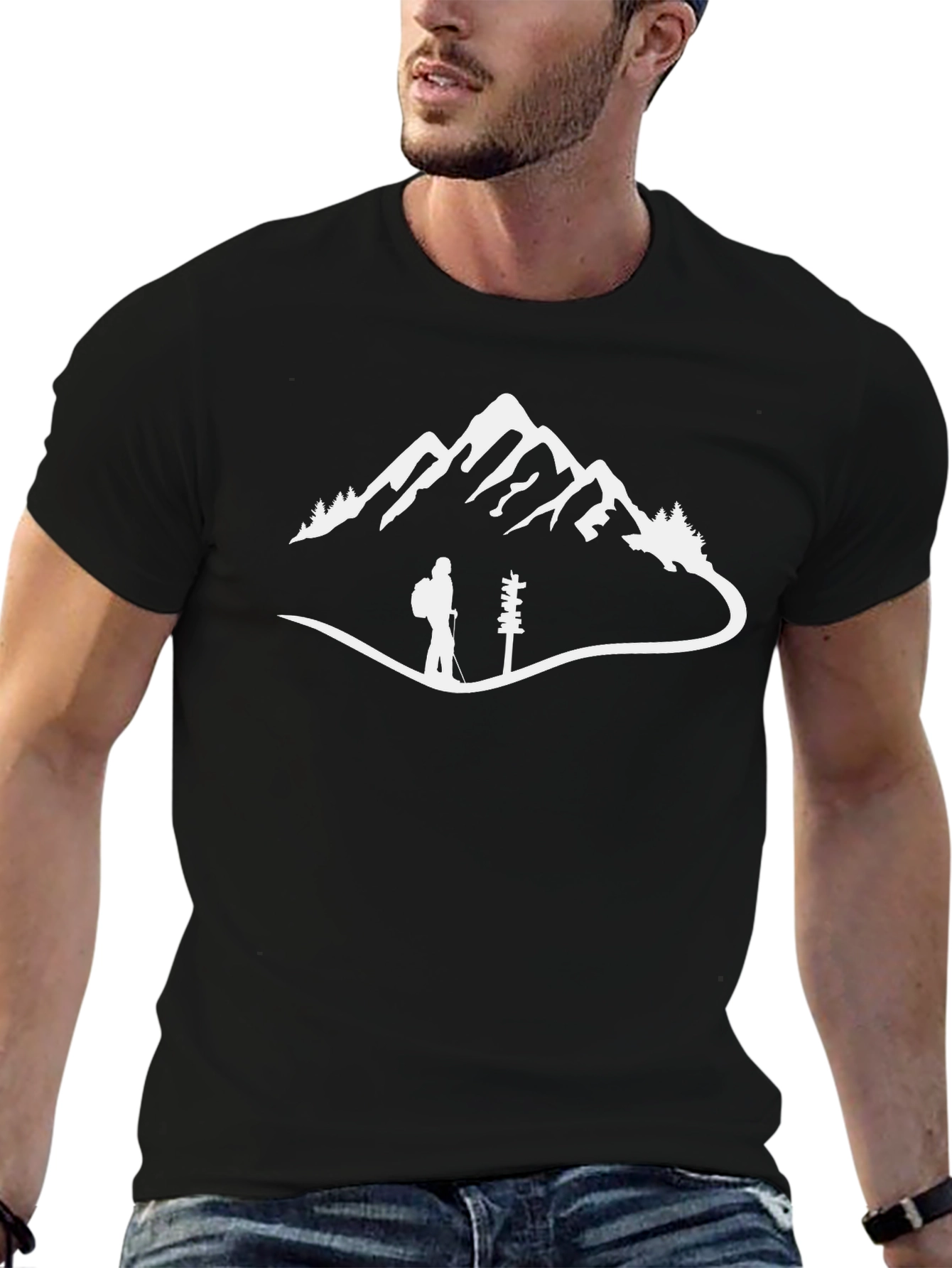 Mountain Hiker Graphic Tee - Black