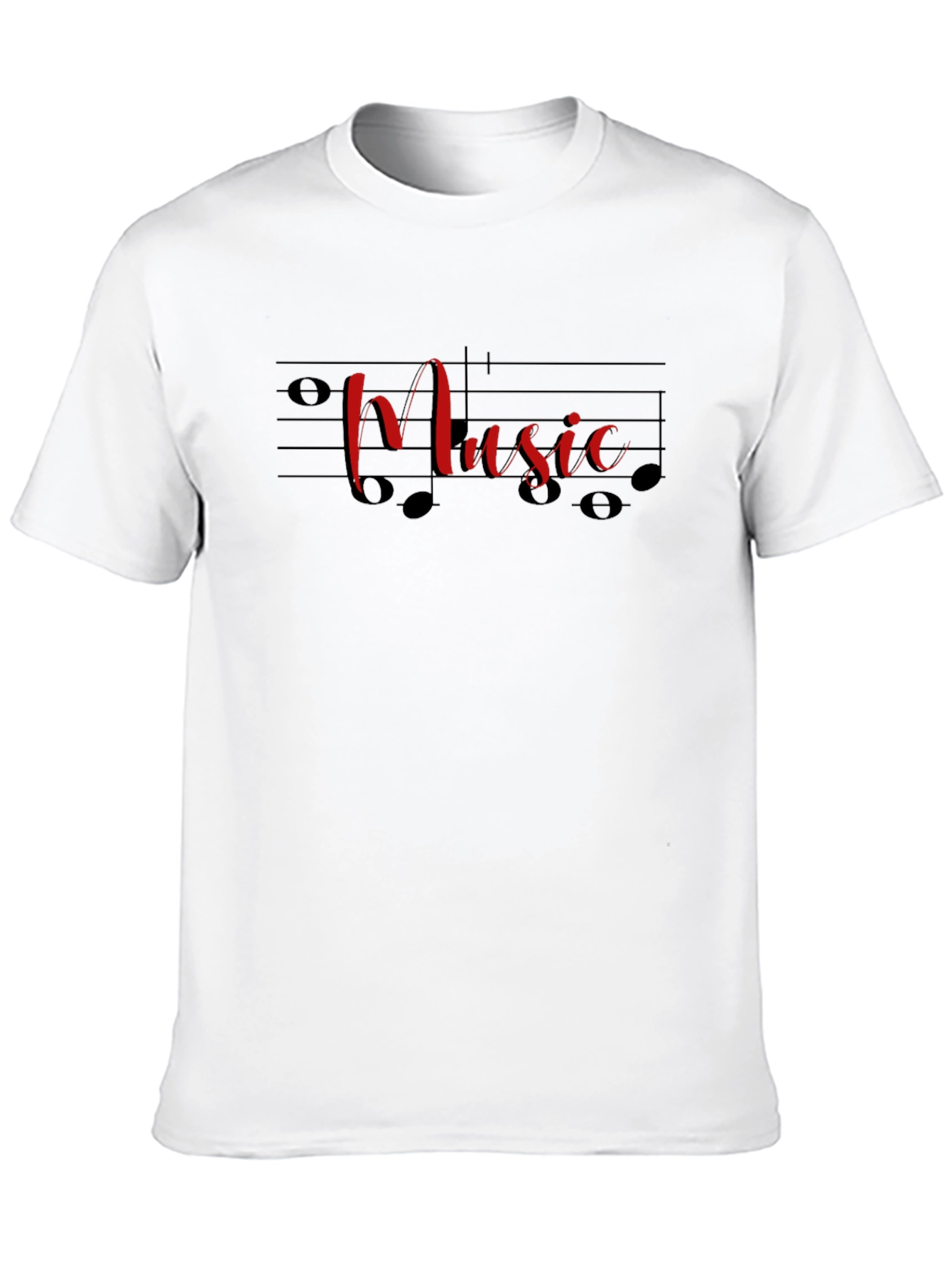 Music Notes Graphic Black T-Shirt