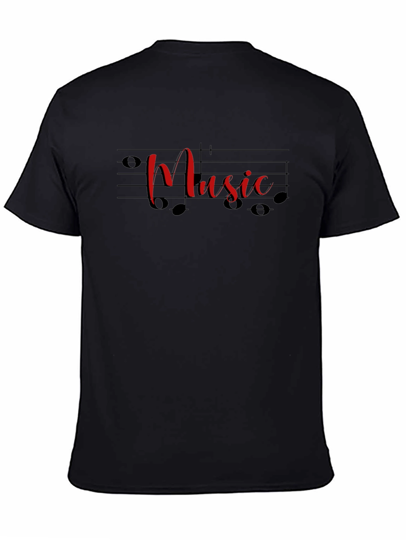 Music Notes Graphic Black T-Shirt