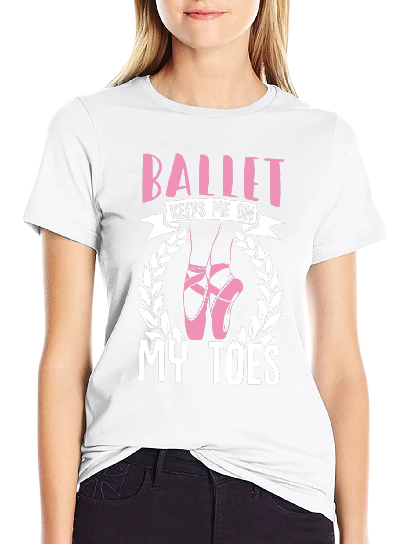 Ballet Keeps Me On My Toes Black T-Shirt