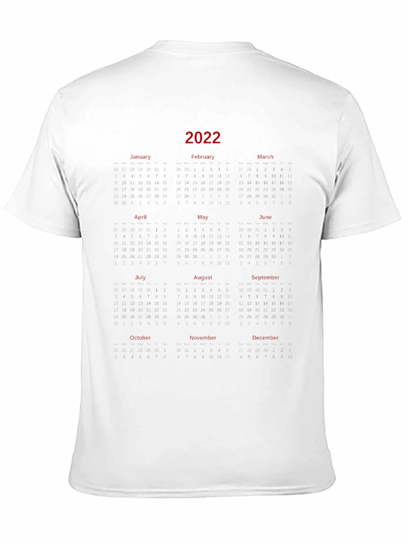 2022 Calendar Graphic Tee - Black