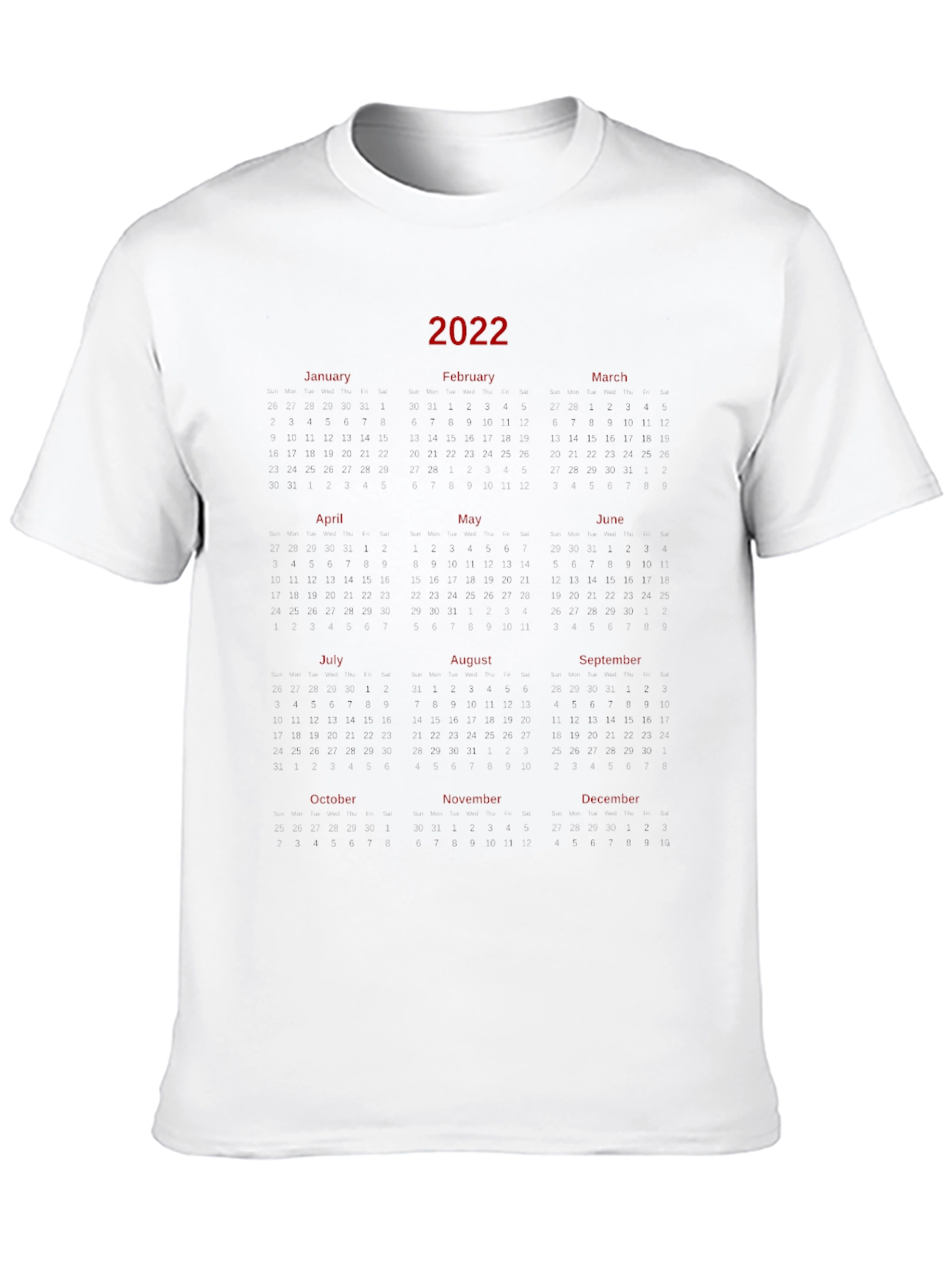 2022 Calendar Graphic Tee - Black