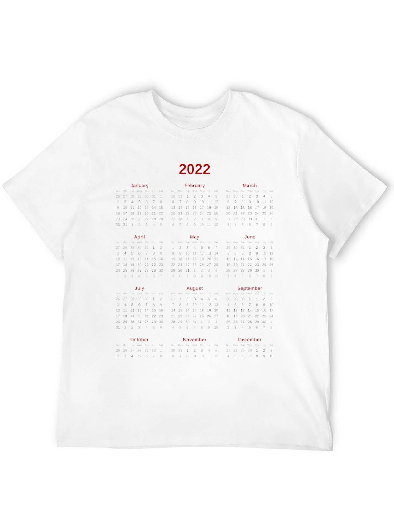 2022 Calendar Graphic Tee - Black