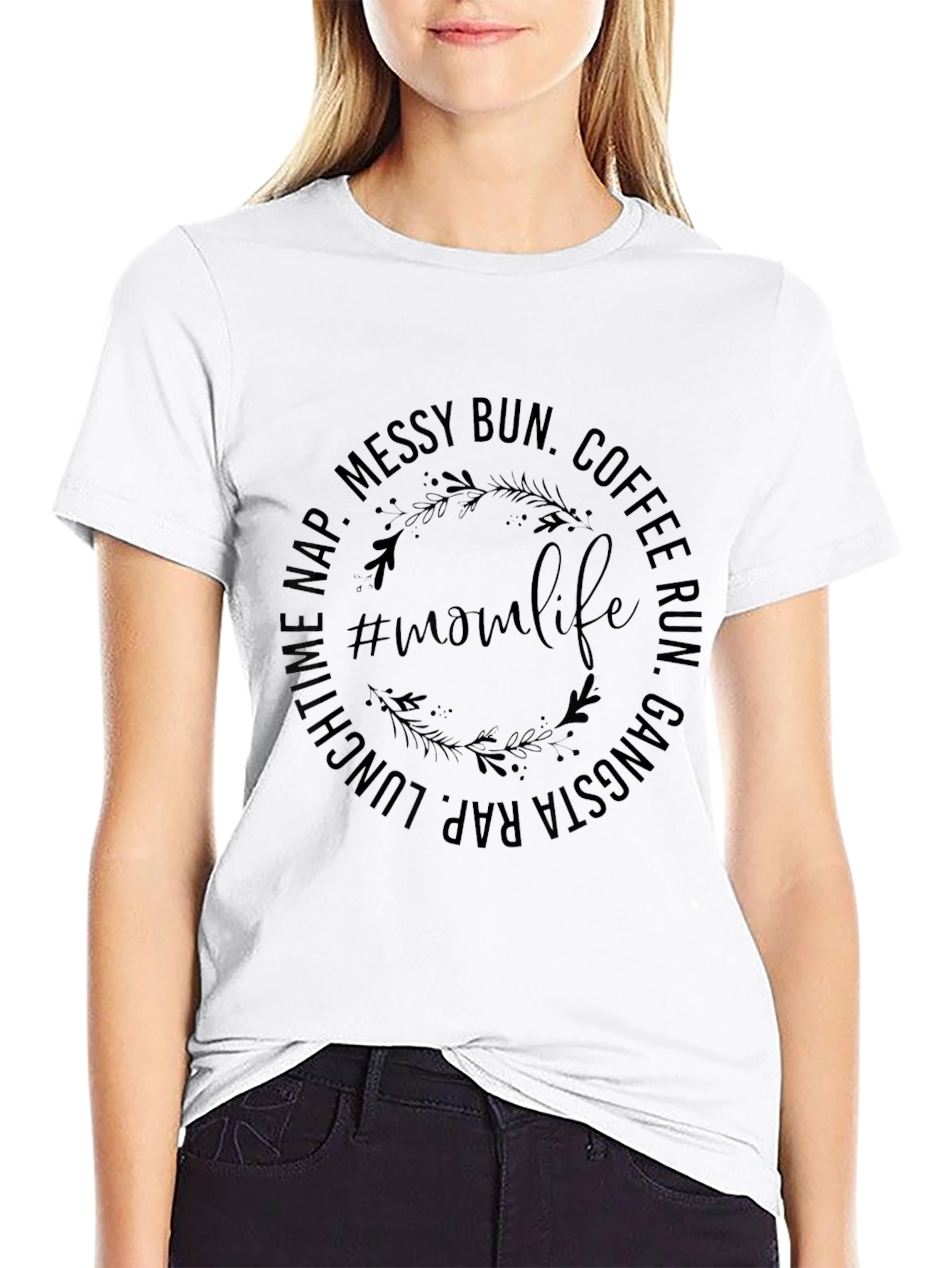 Mom Life Graphic T-Shirt - Black