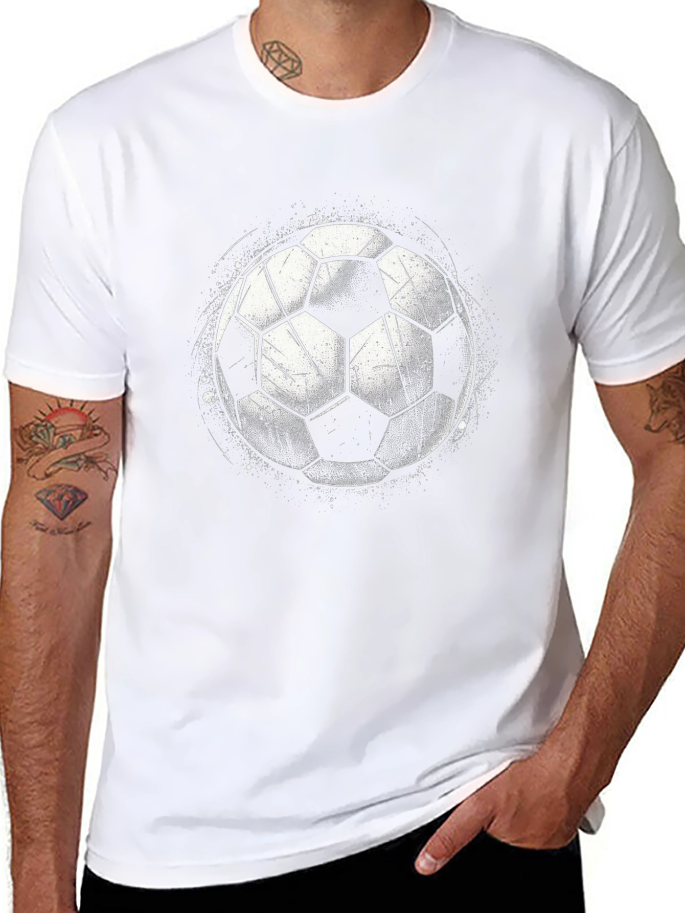 Soccer Ball Graphic T-Shirt - Black