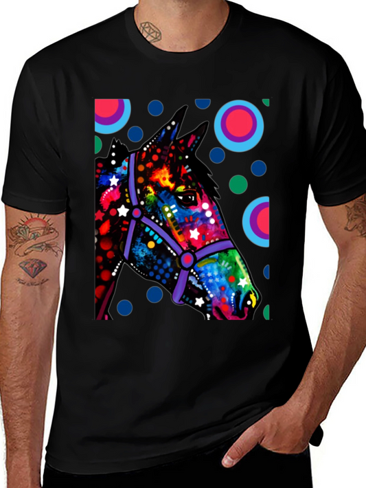 Vibrant Horse Graphic Tee - Unique Art T-Shirt