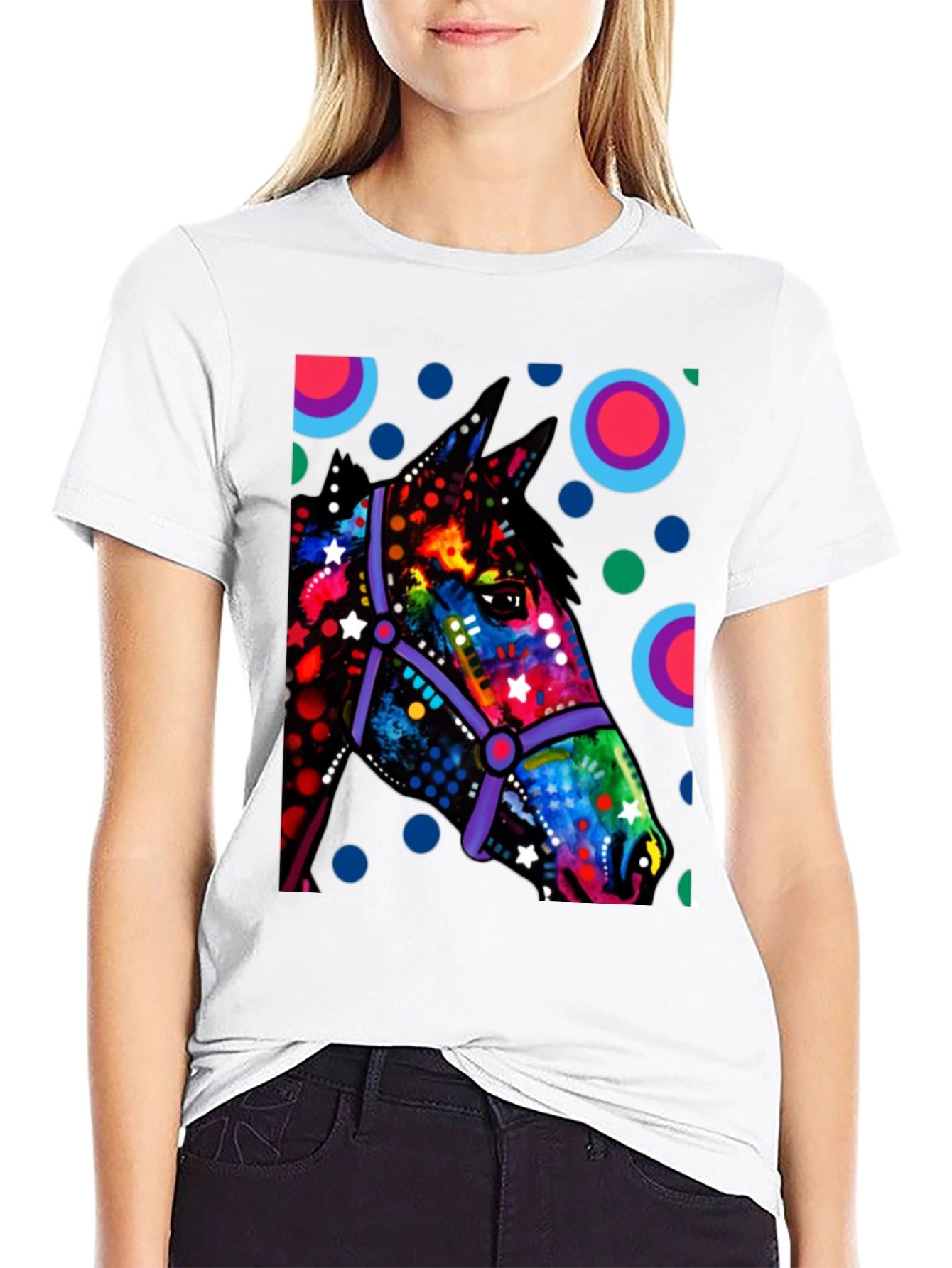 Vibrant Horse Graphic Tee - Unique Art T-Shirt