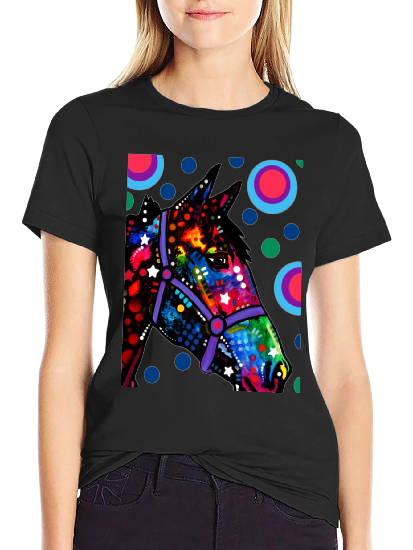 Vibrant Horse Graphic Tee - Unique Art T-Shirt