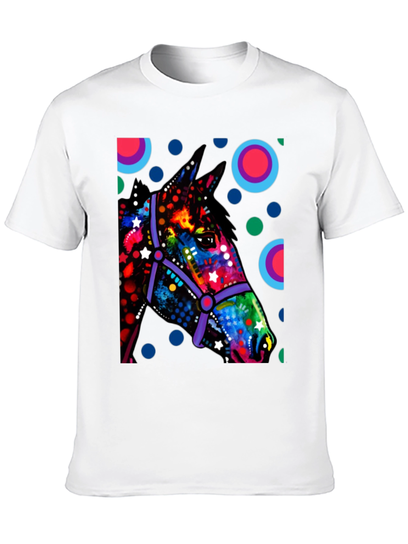 Vibrant Horse Graphic Tee - Unique Art T-Shirt