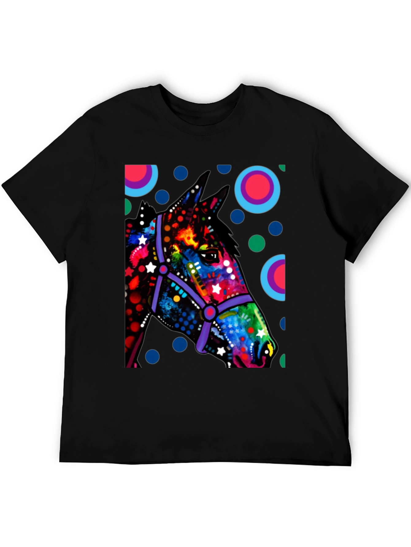 Vibrant Horse Graphic Tee - Unique Art T-Shirt