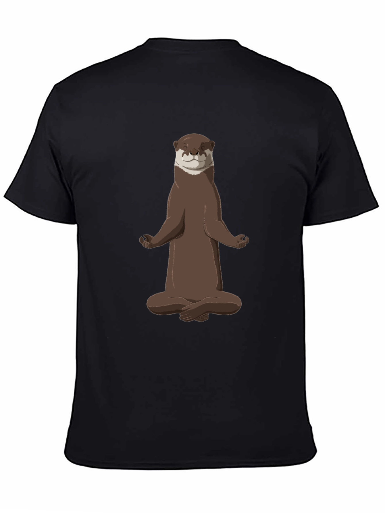 Zen Otter Black T-Shirt - Meditating Animal Tee