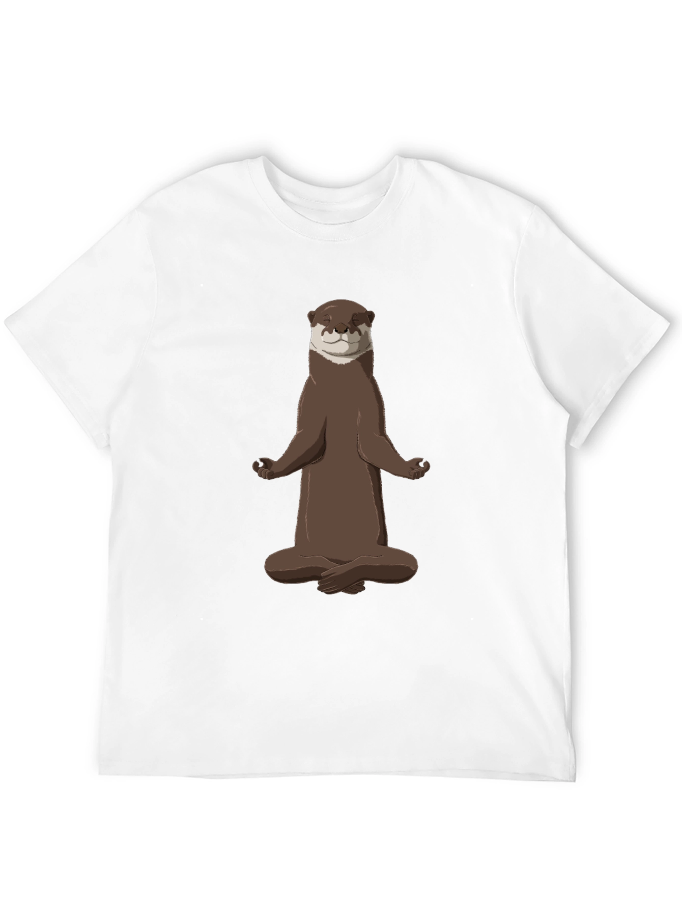 Zen Otter Black T-Shirt - Meditating Animal Tee