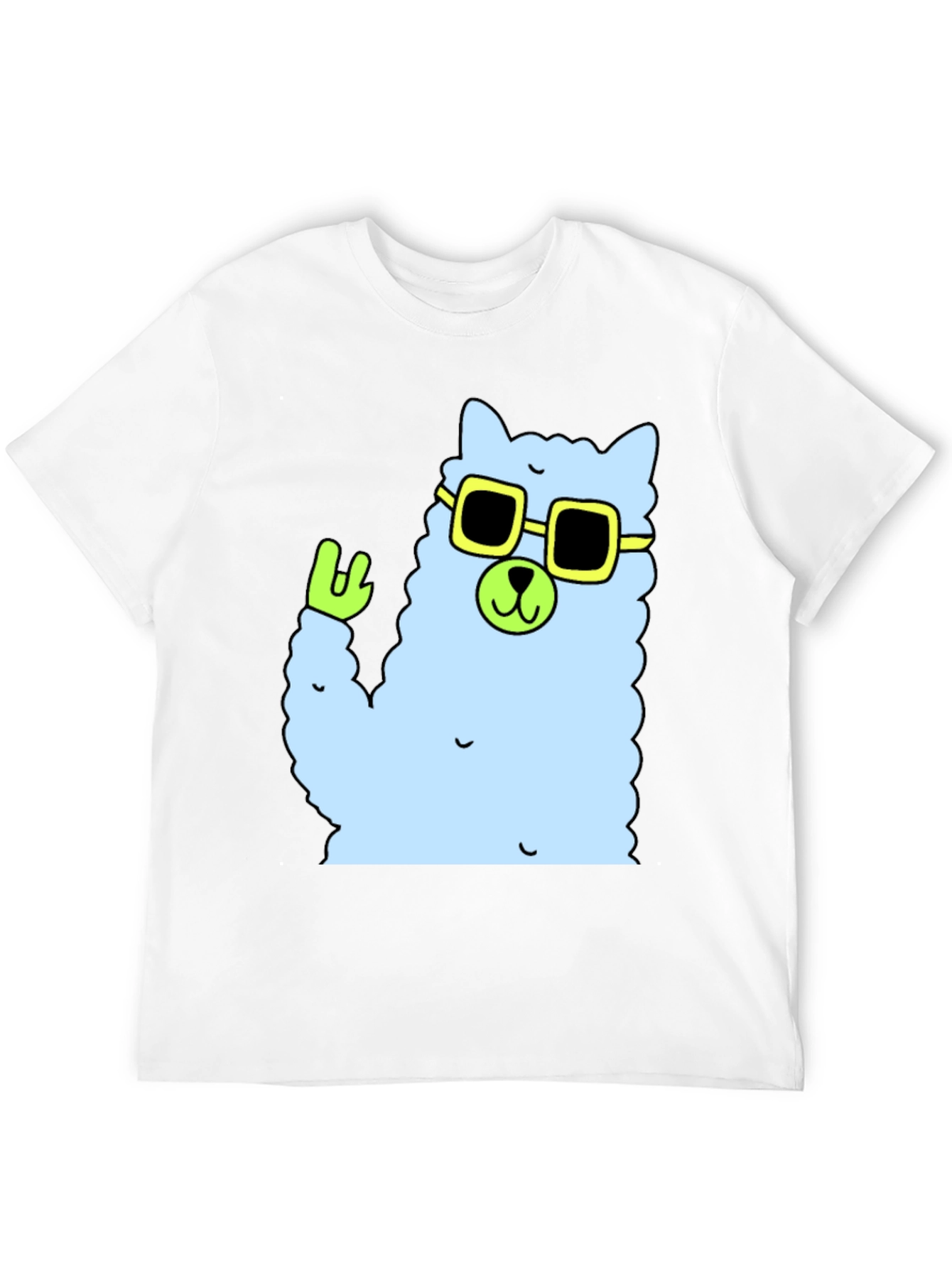 Cool Llama Graphic Tee - Black Cotton T-Shirt