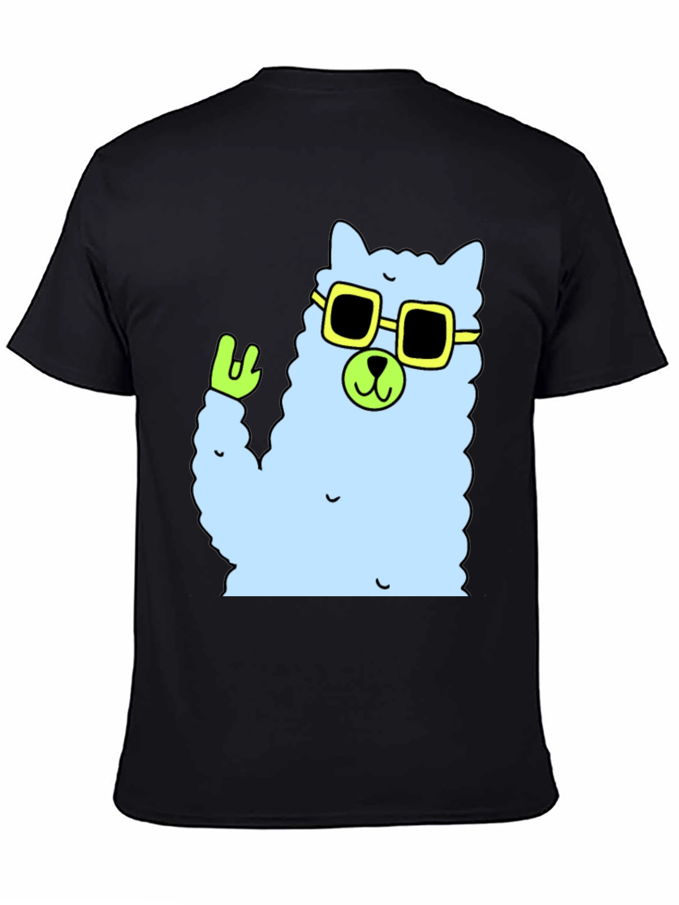 Cool Llama Graphic Tee - Black Cotton T-Shirt