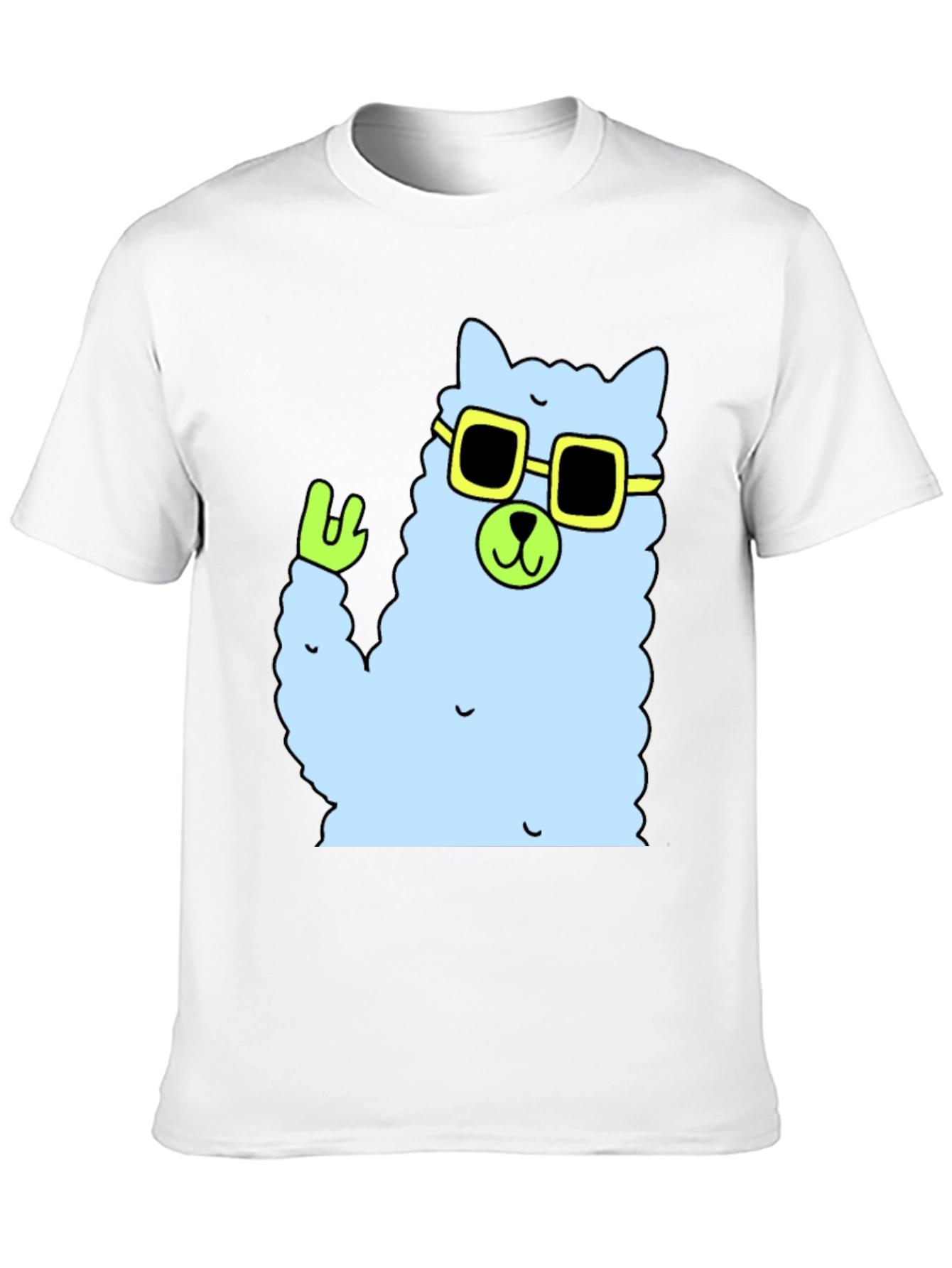 Cool Llama Graphic Tee - Black Cotton T-Shirt