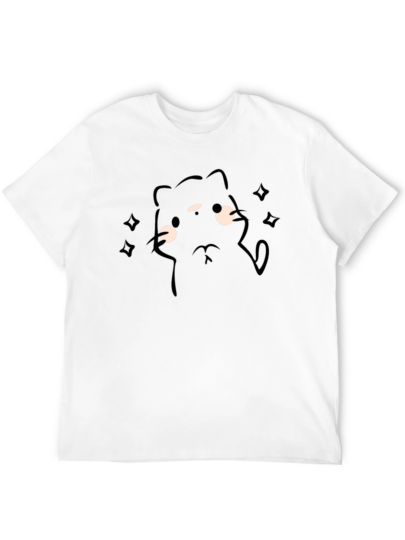 Black Funny Cat T-Shirt for Men