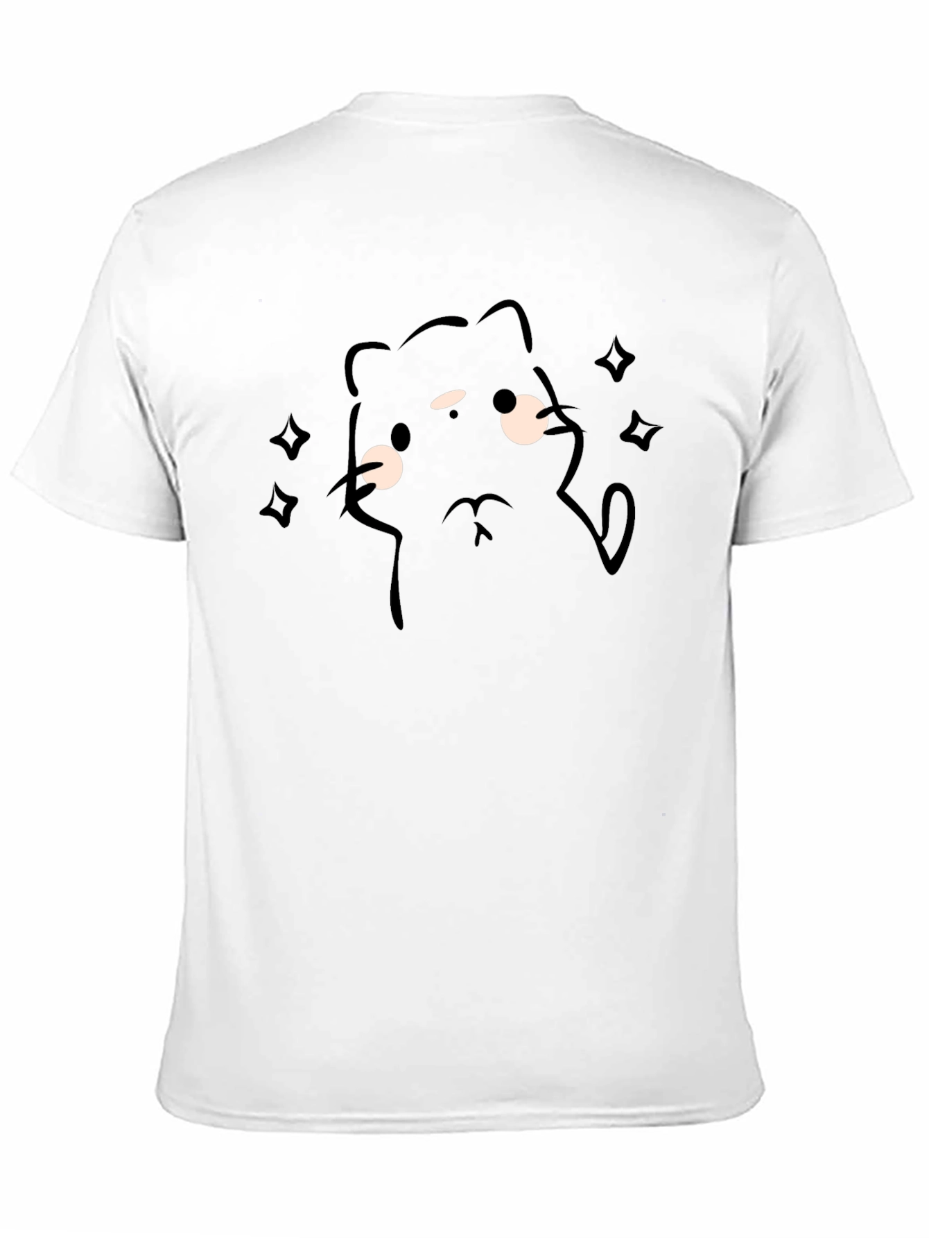 Black Funny Cat T-Shirt for Men
