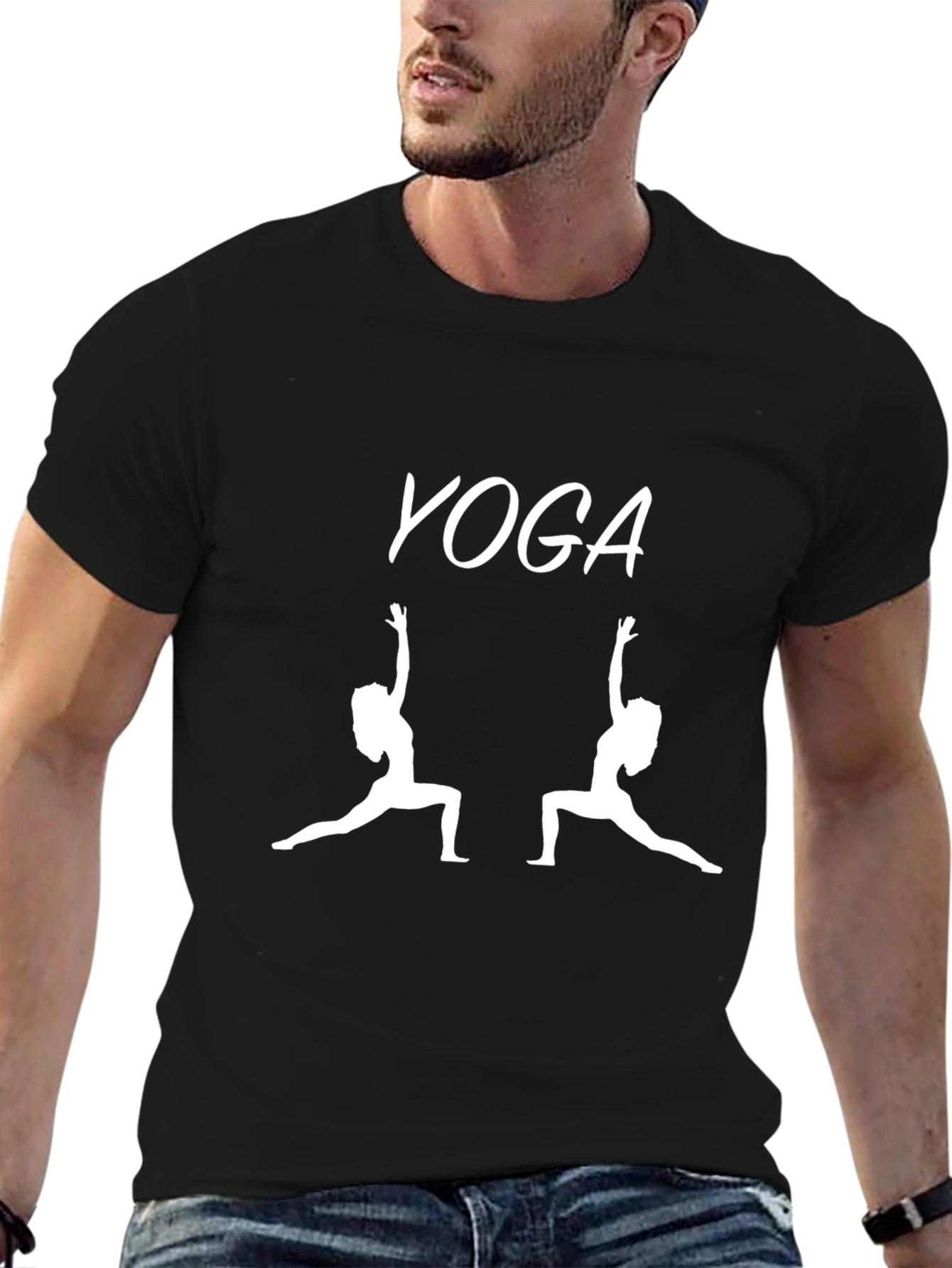 Yoga Silhouette Graphic Black T-Shirt