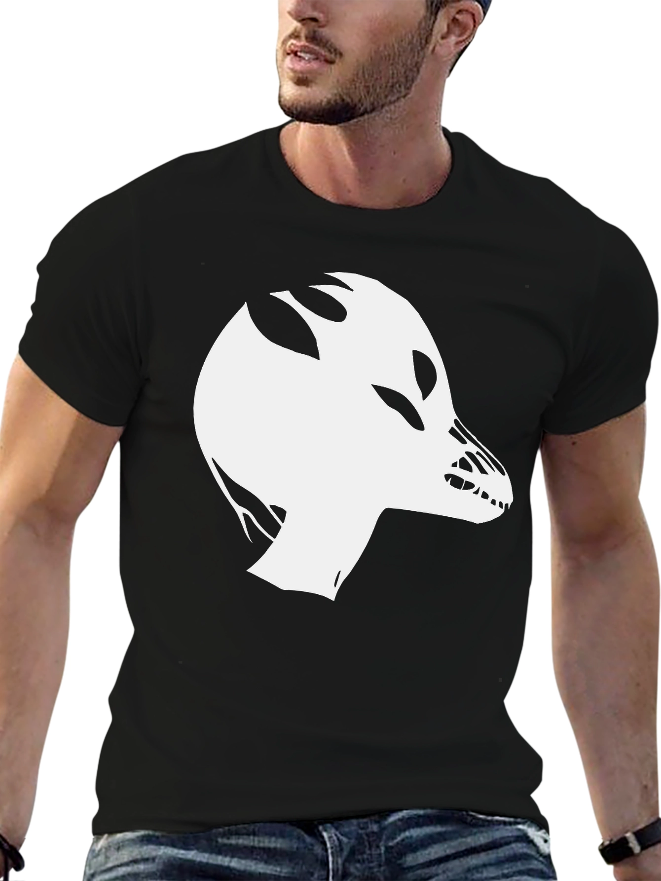 Abstract Creature Graphic Tee - Black