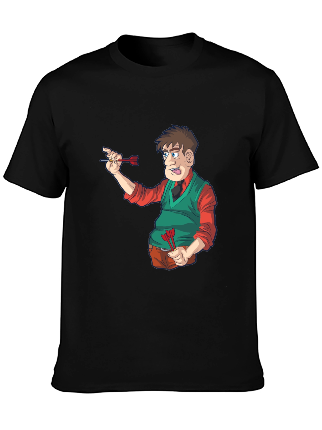 Darts Cartoon T-Shirt - Unique Graphic Tee