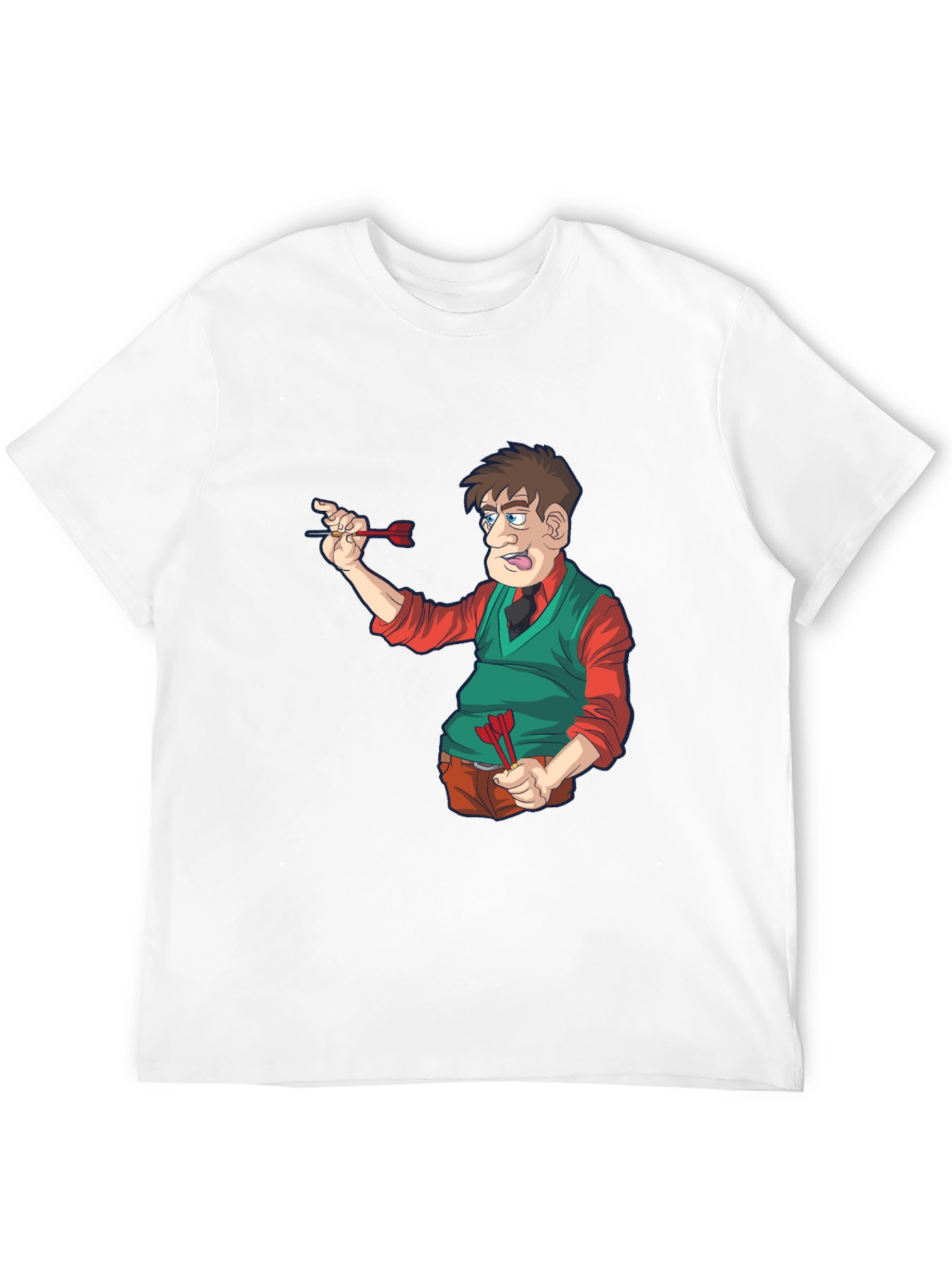 Darts Cartoon T-Shirt - Unique Graphic Tee