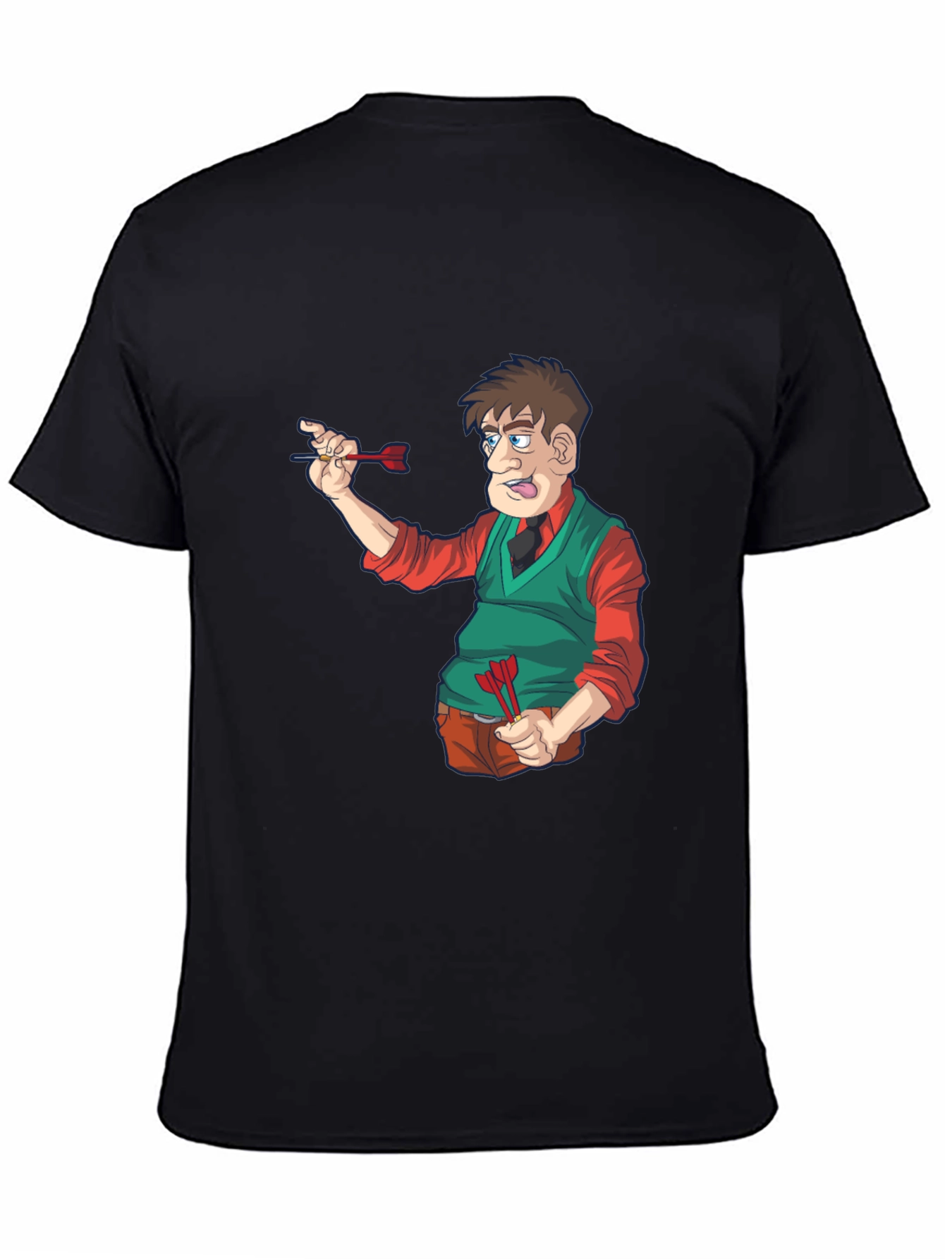 Darts Cartoon T-Shirt - Unique Graphic Tee